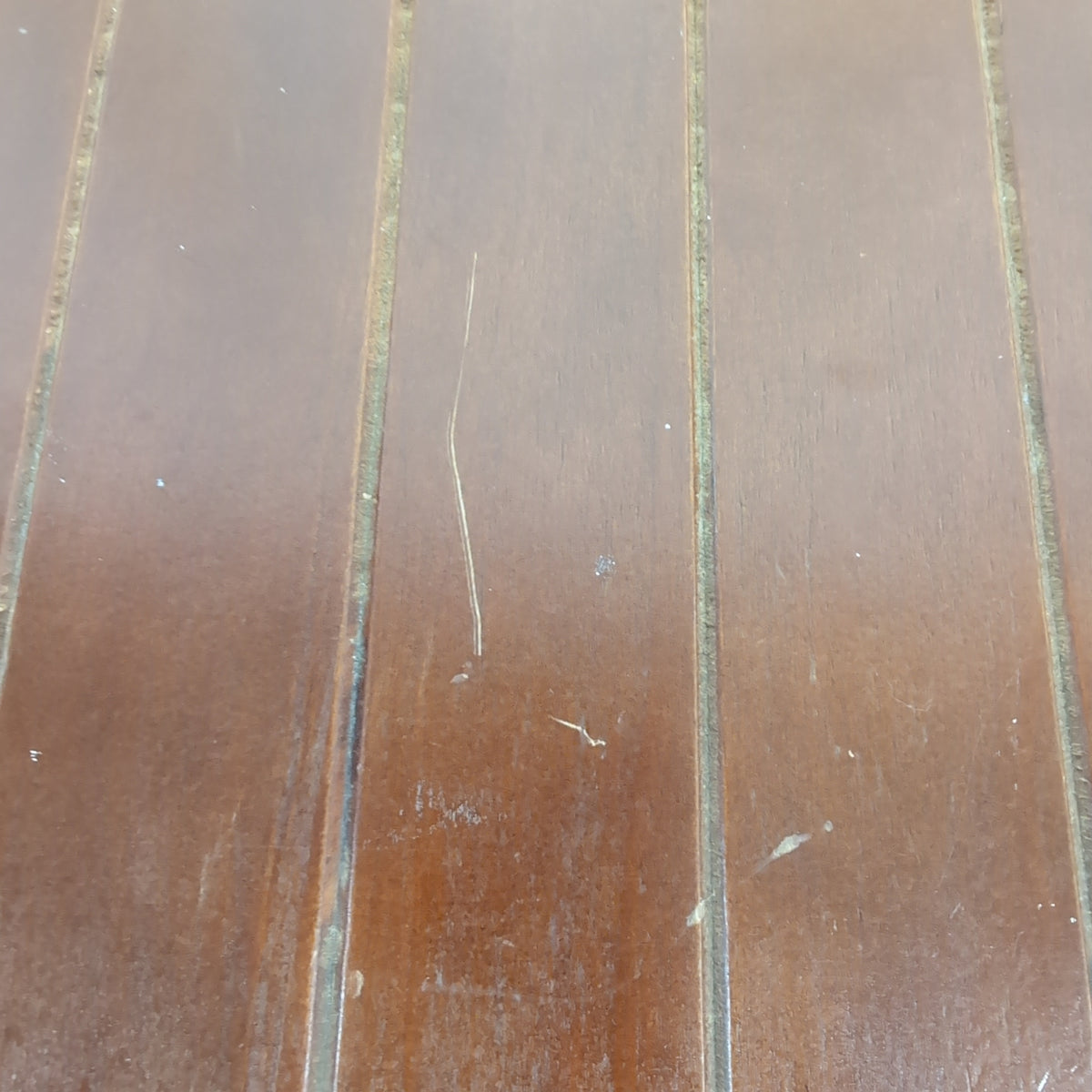 Brown Slat Top Wood Bench