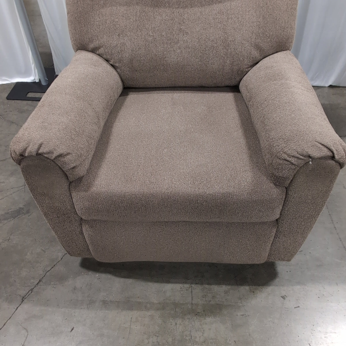 Plush Tan Fabric Recliner