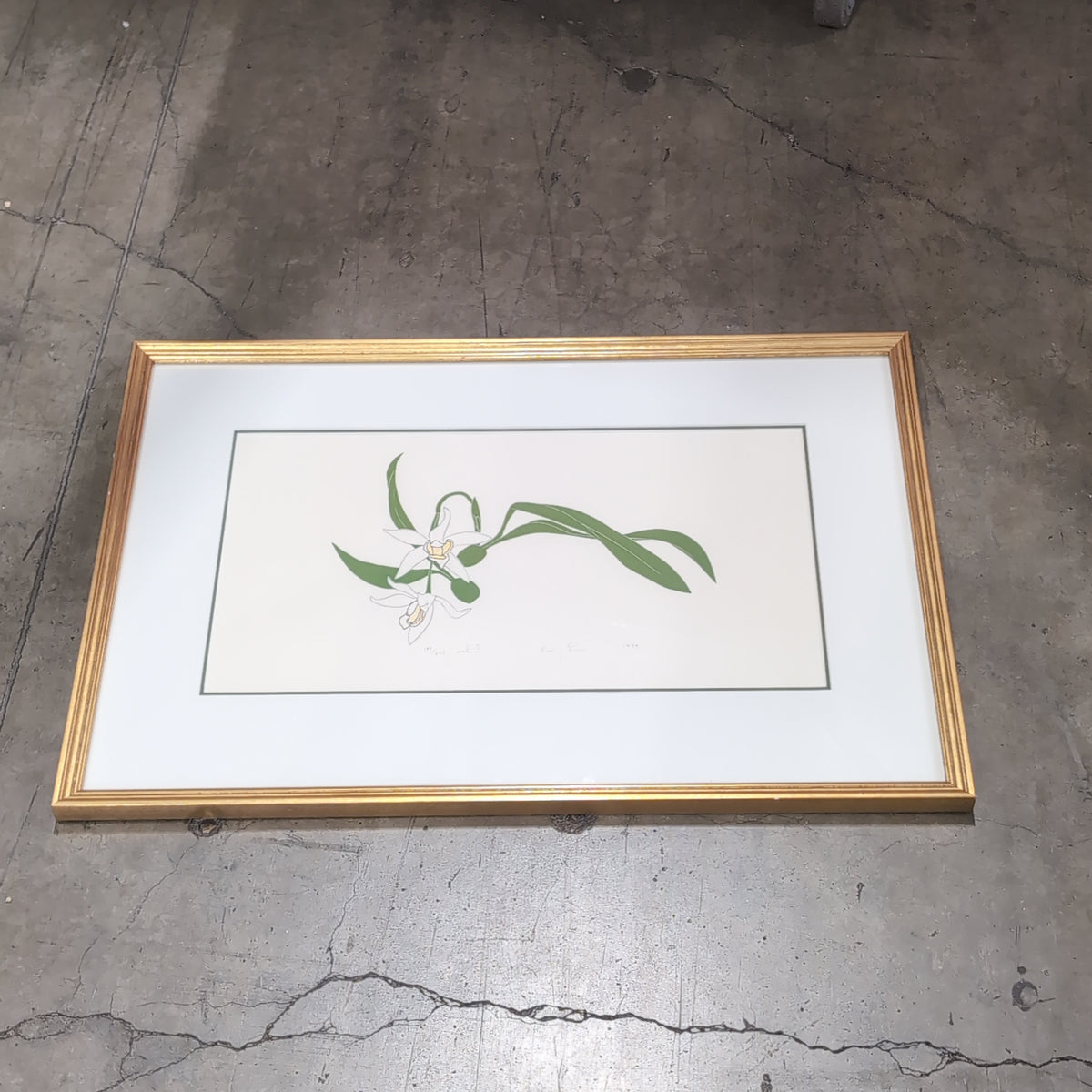 Gold-Toned Botanical Floral Picture