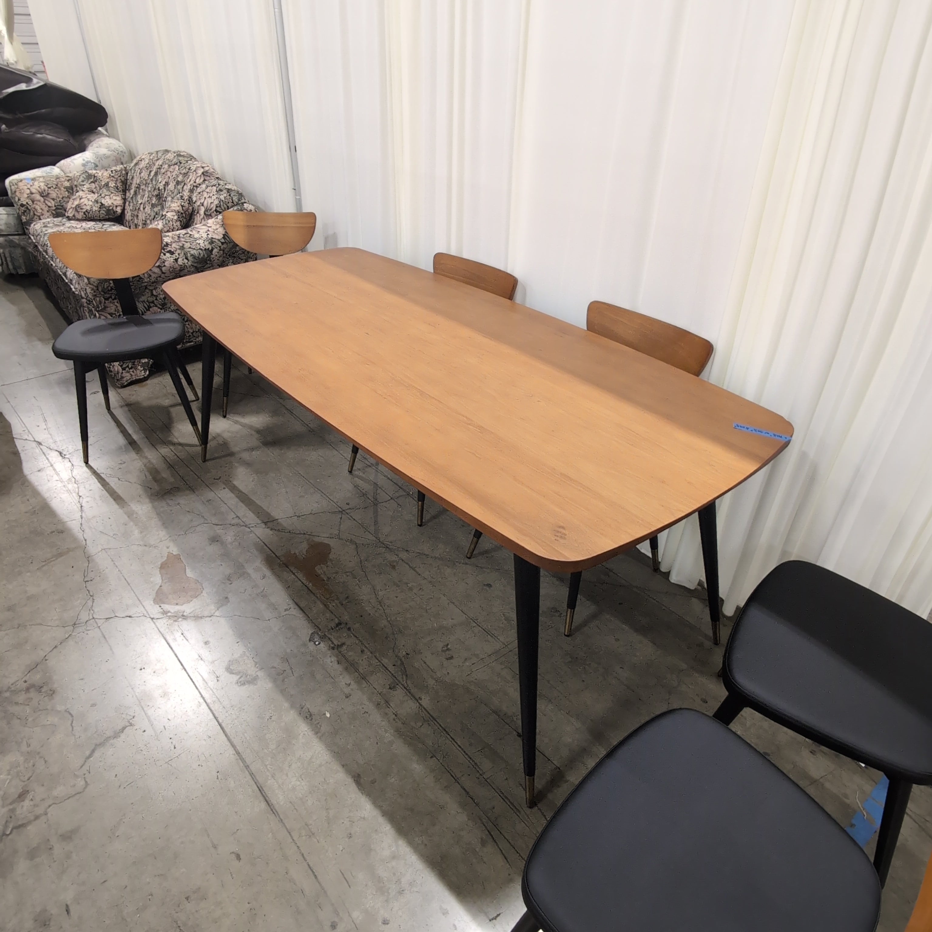 Warm Wood Rectangular Dining Table with Tapered Legs