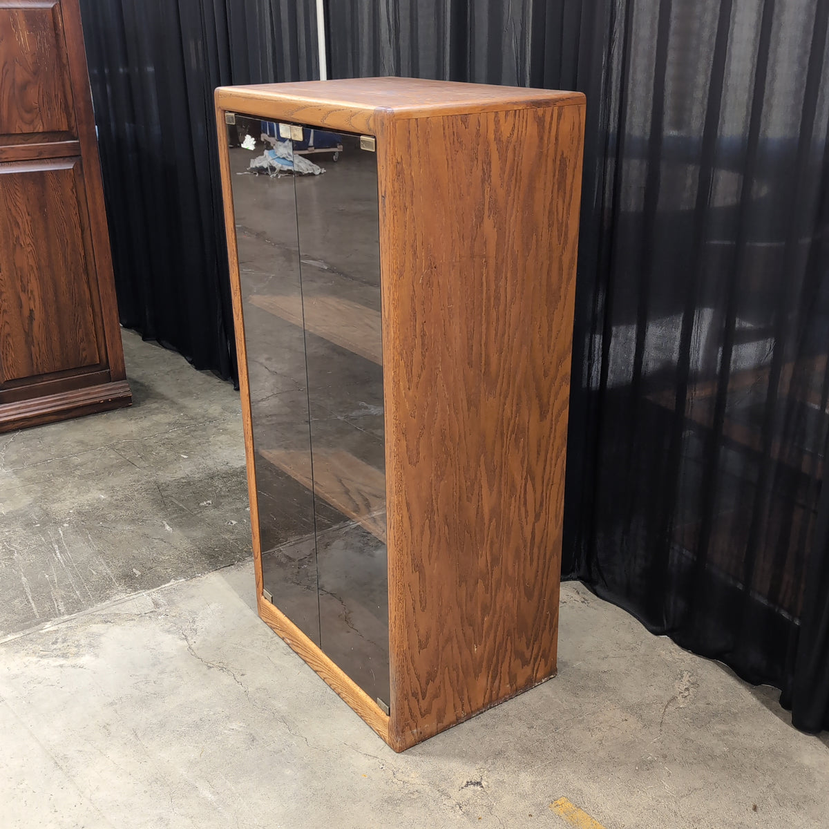Brown Wood China Cabinet with Glass Doors