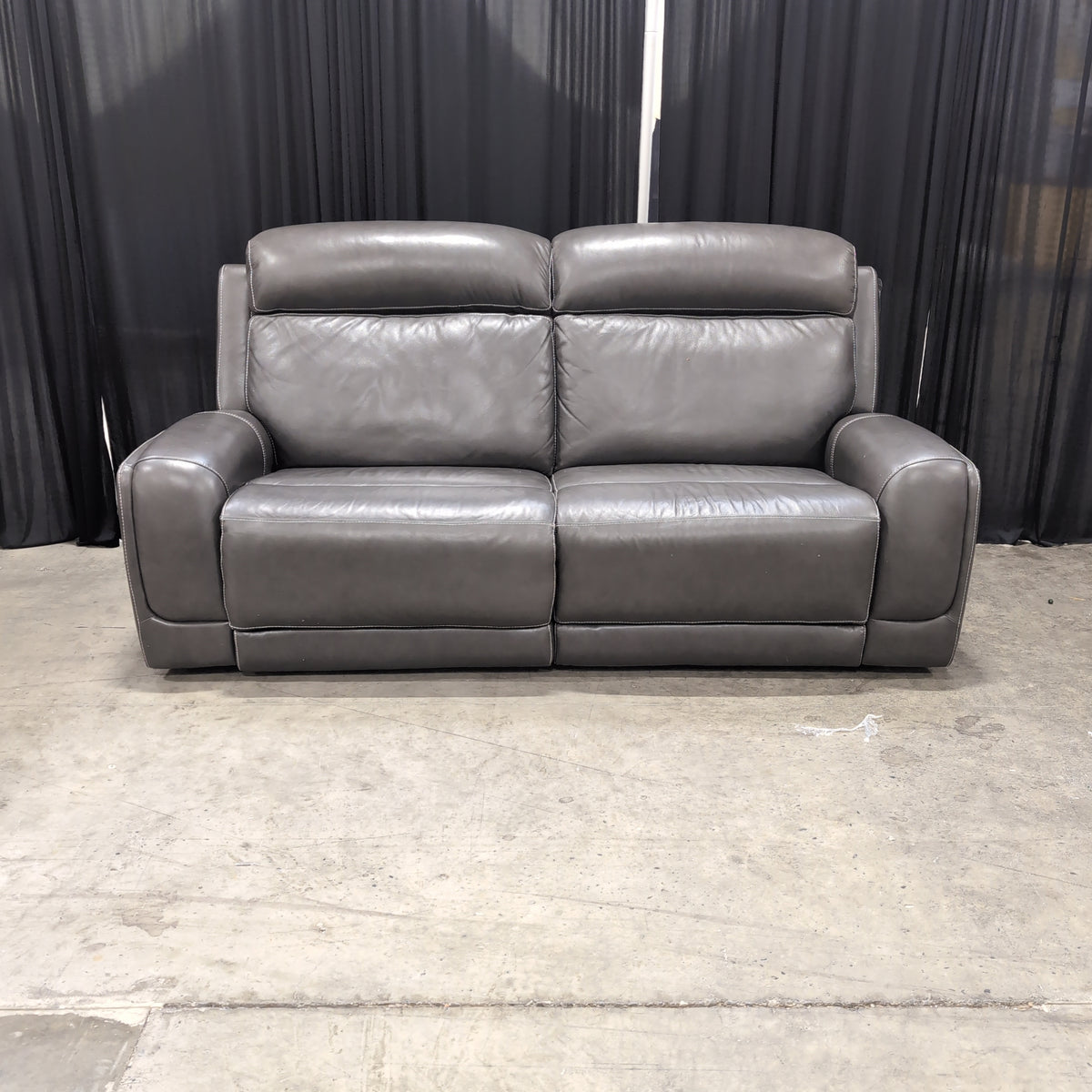 Gray Padded Modular Recliners with Console