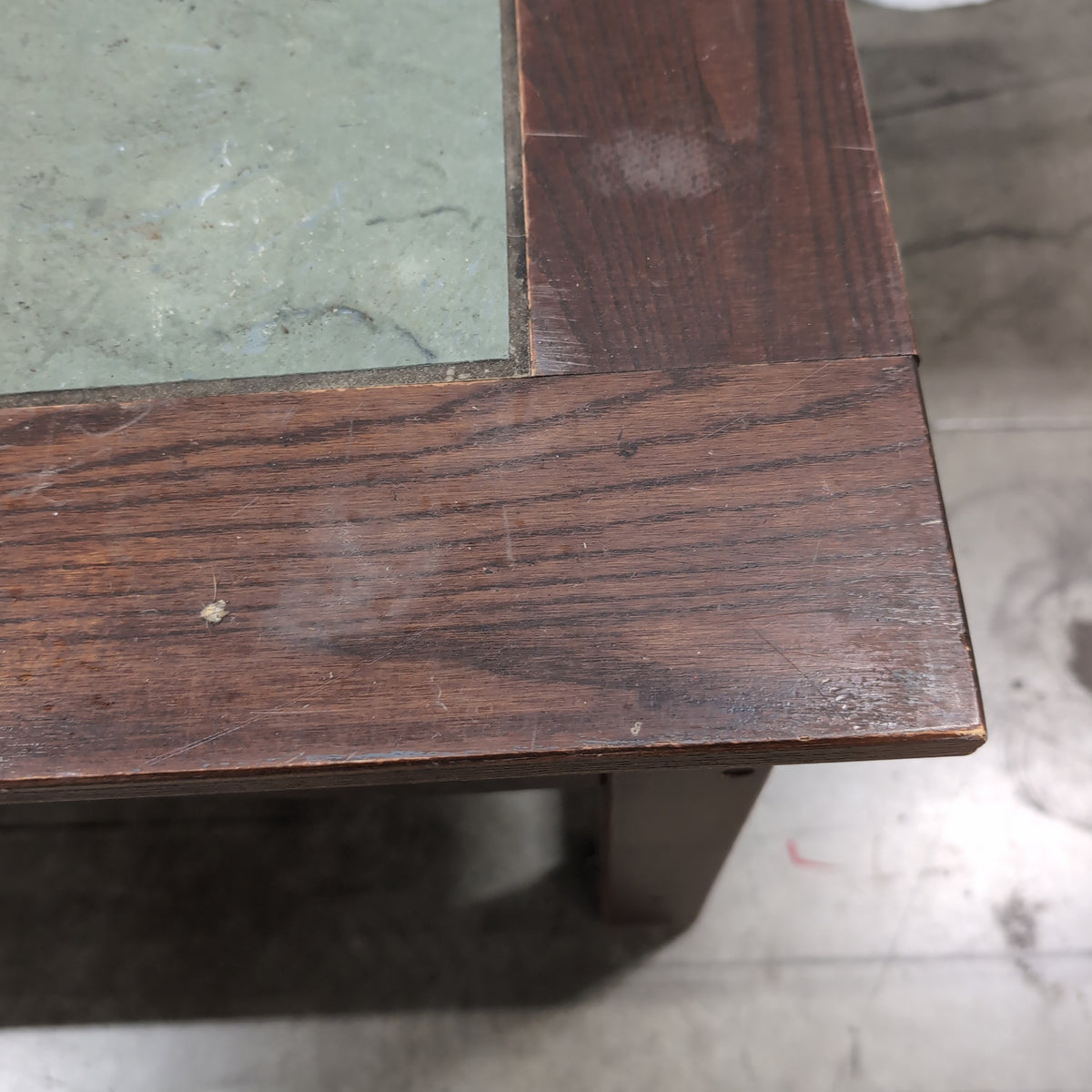 Dark Wood Rectangular Coffee Table with Tile Top