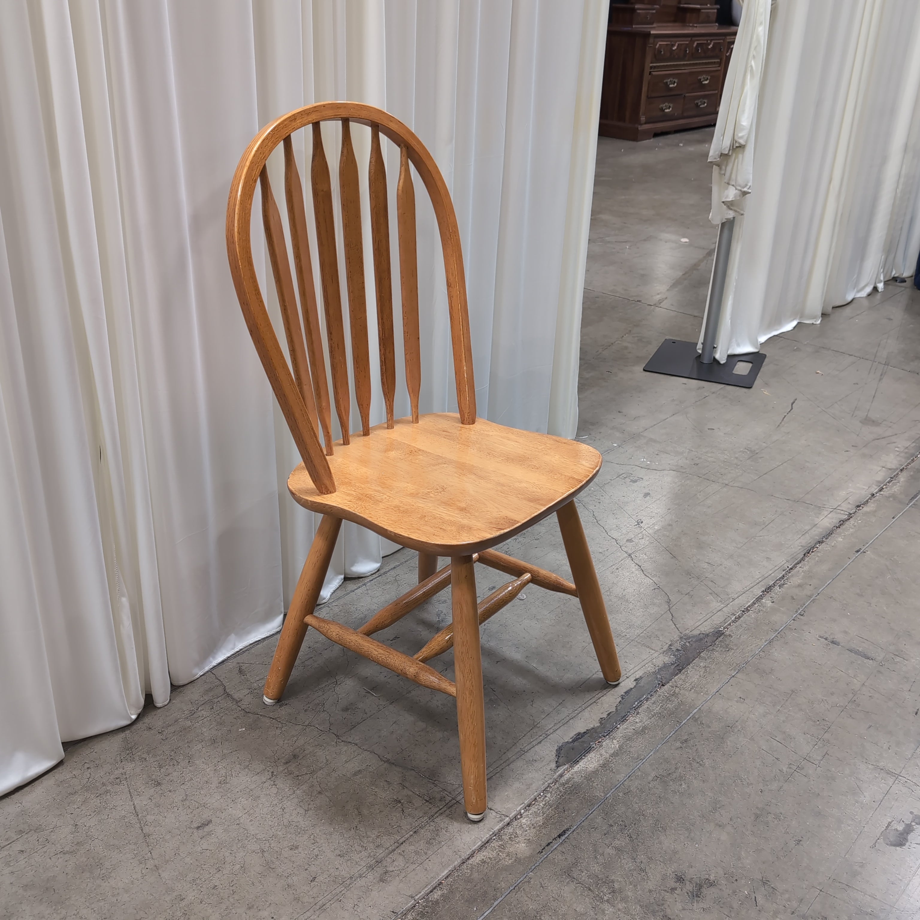 Natural Wood Spindle Back Dining Chair