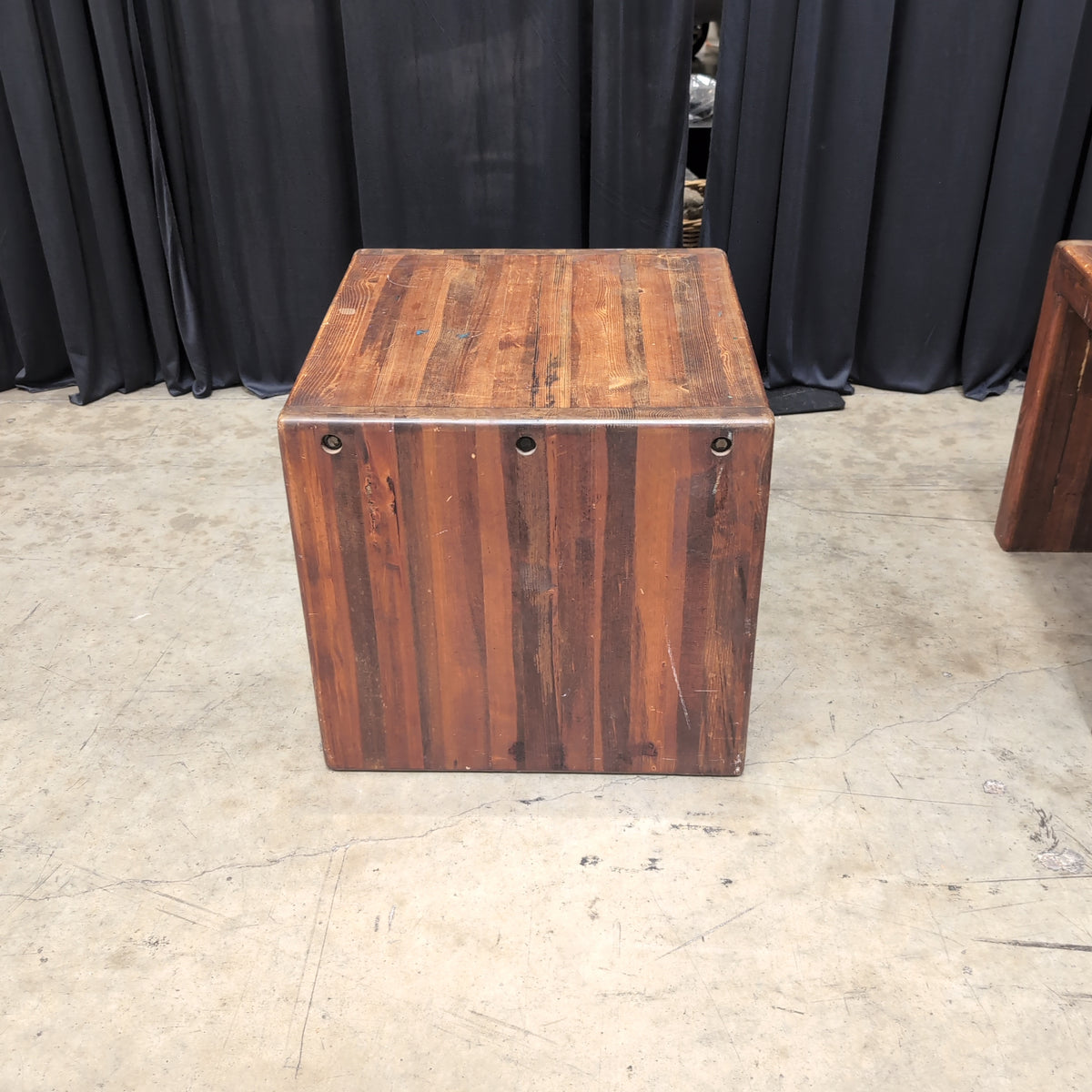 Rustic Stained Wood End Table