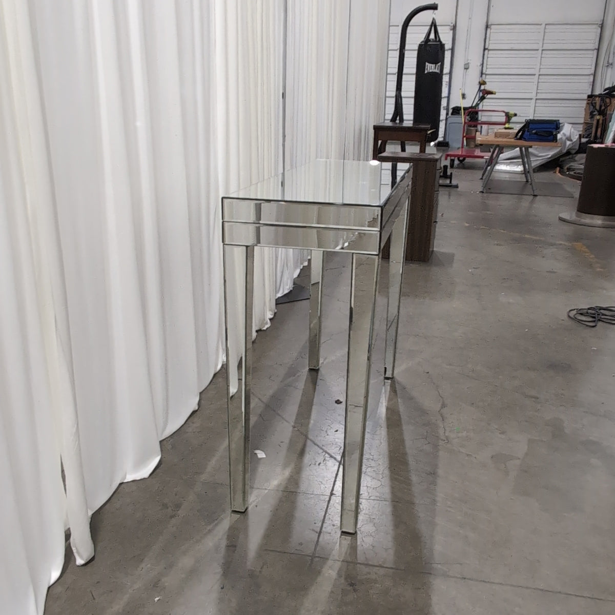Modern Mirrored Glass Console Table