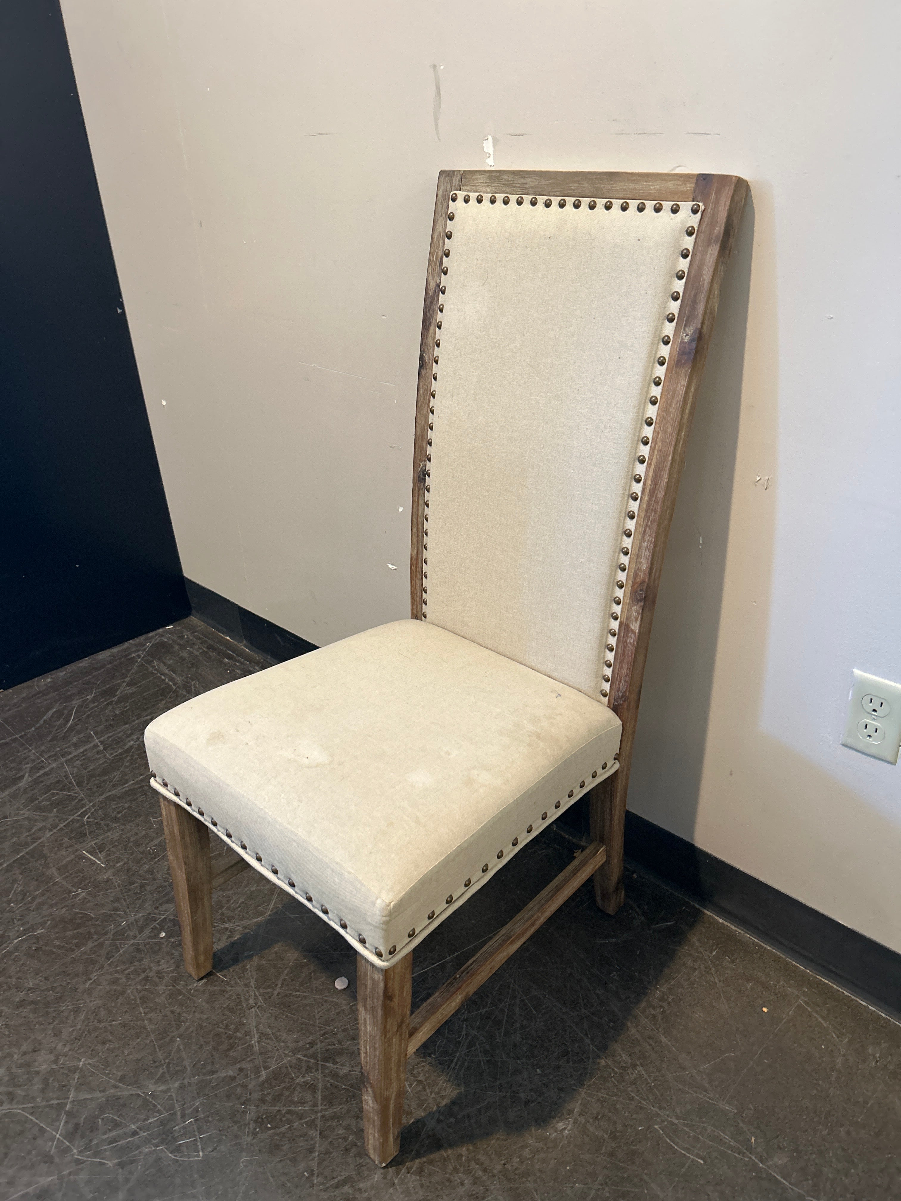 Cost Plus World Market Upholstered Dining Chairs – Neutral Linen Look
