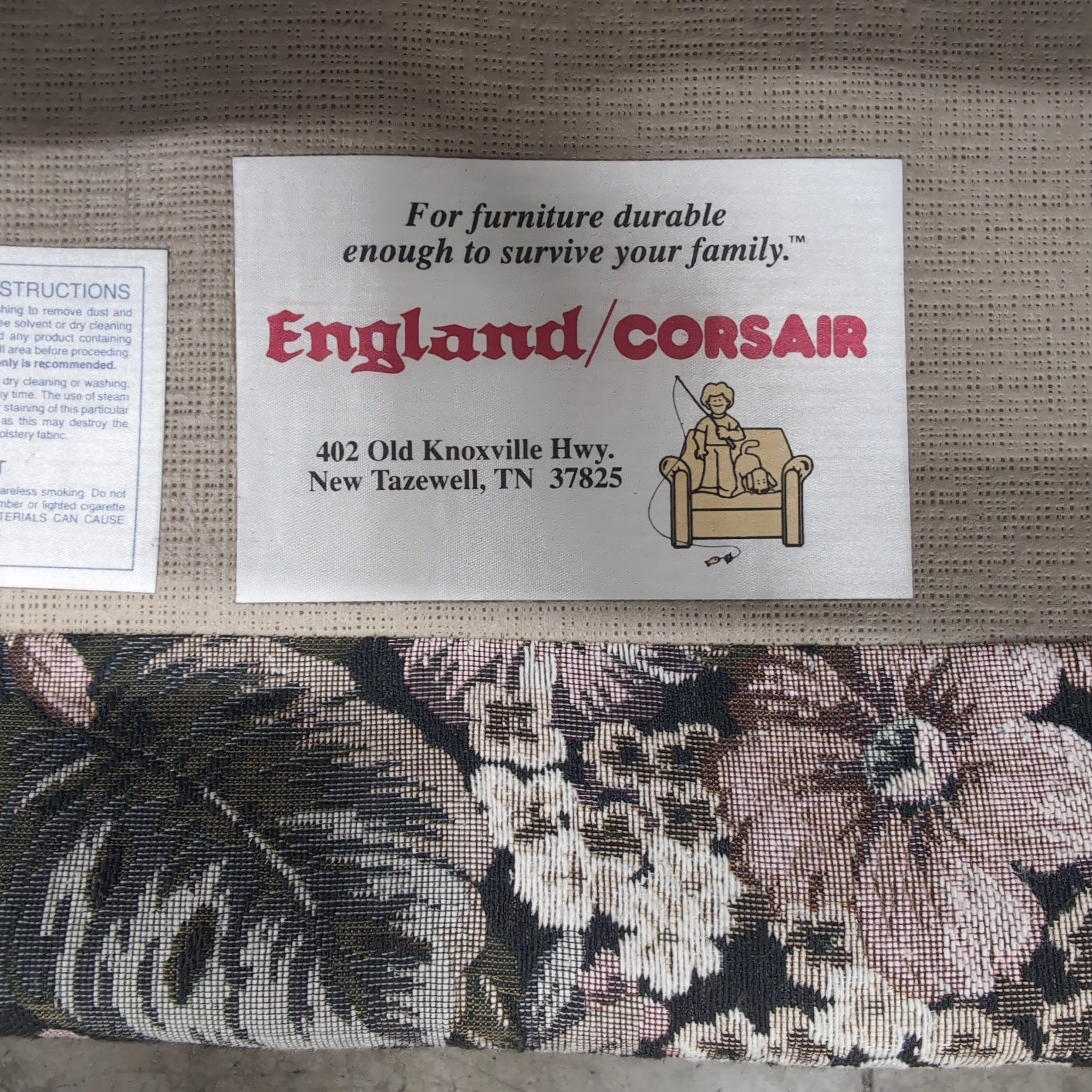 England CORSAIR Multi-Color Floral Tapestry Couch