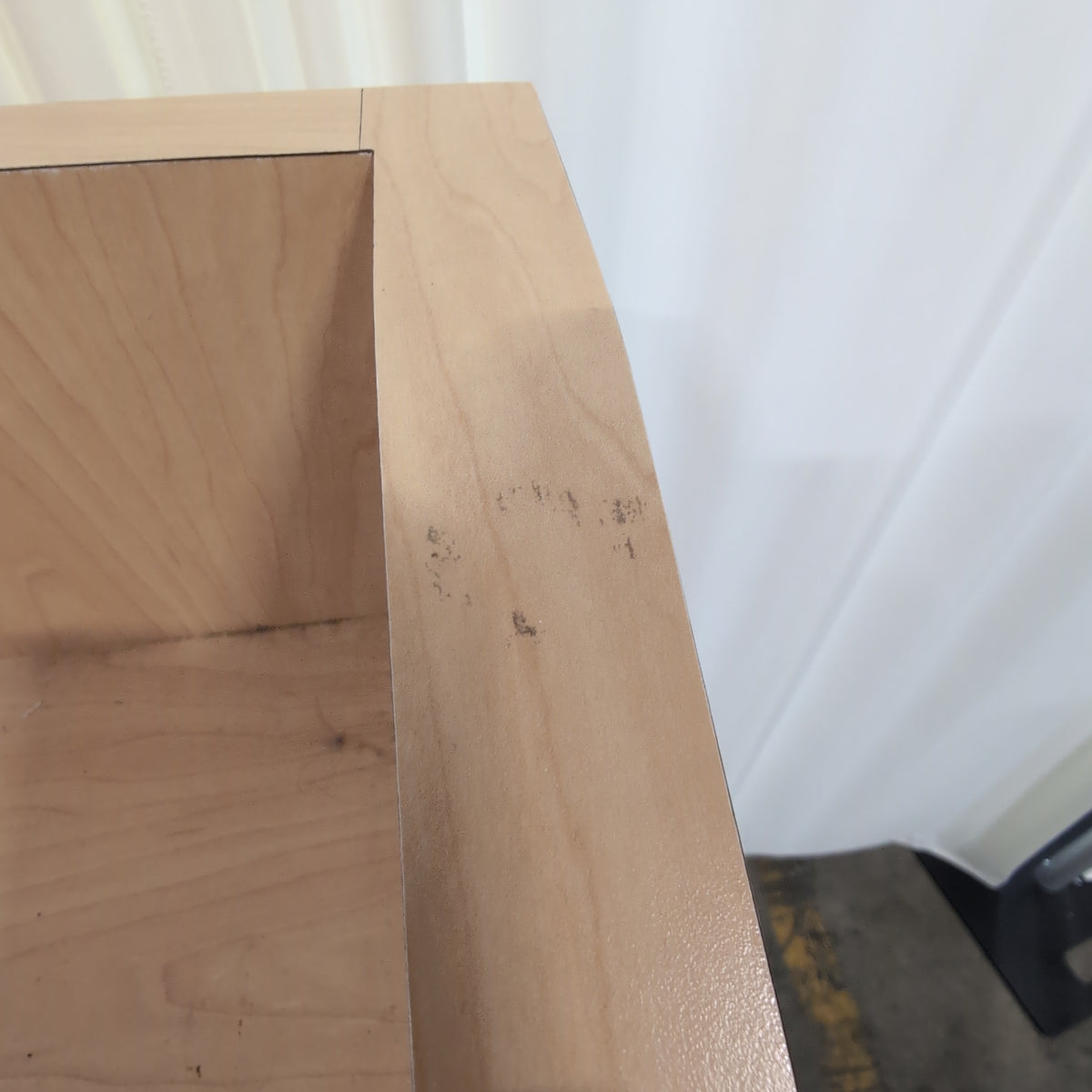 Light Wood Lectern with Storage Shelves