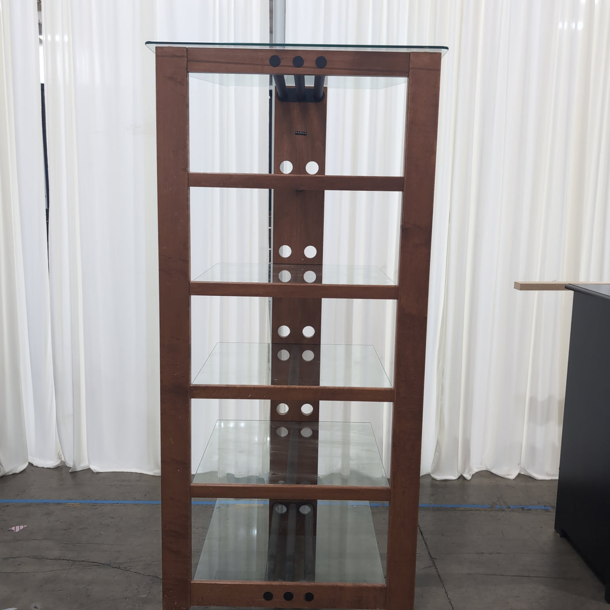 Sanus Systems Brown Wood Six Tier Glass Shelves
