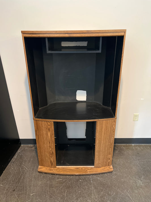 Rustic Wood Entertainment Center with Curved Front