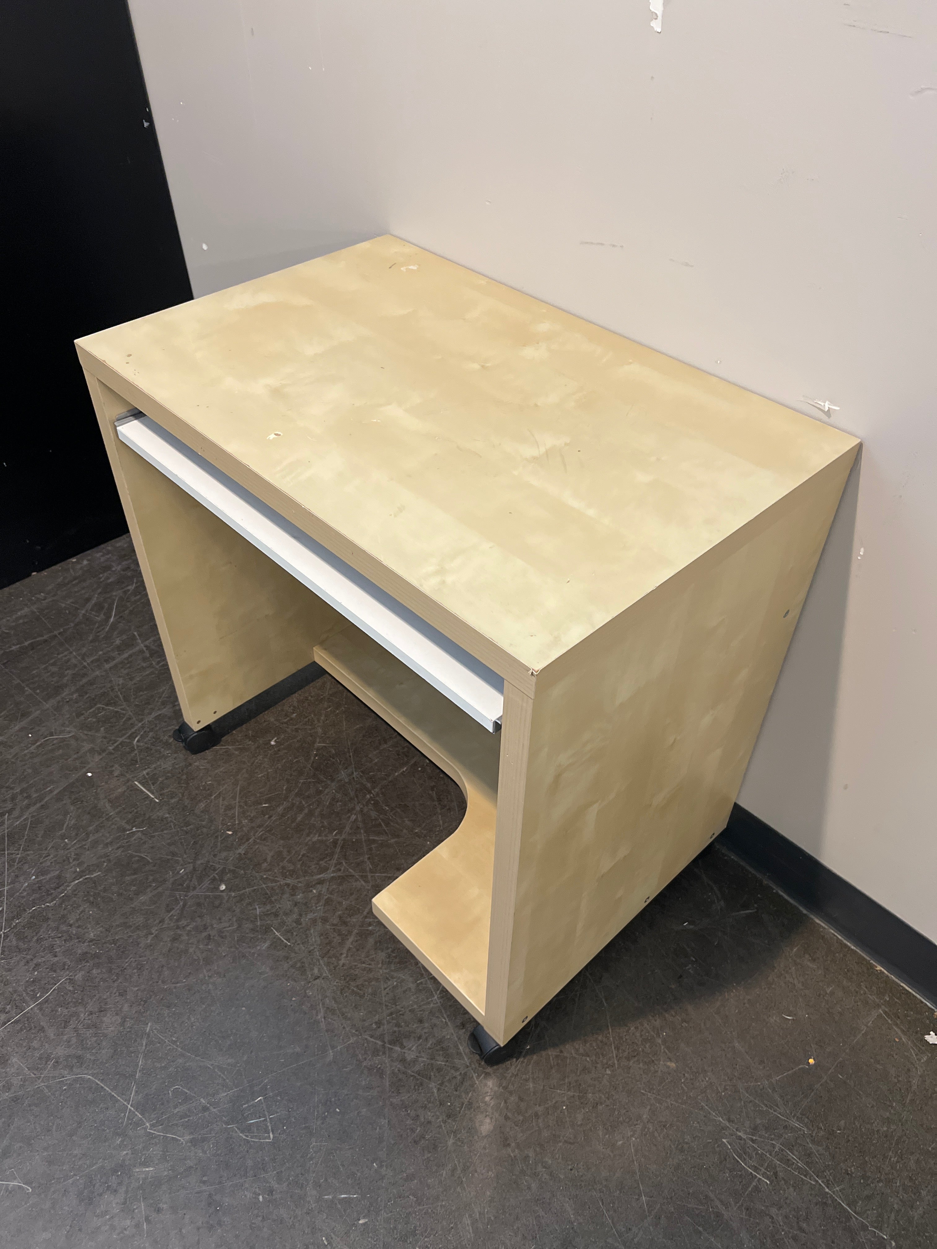 Compact Light Wood Computer Desk
