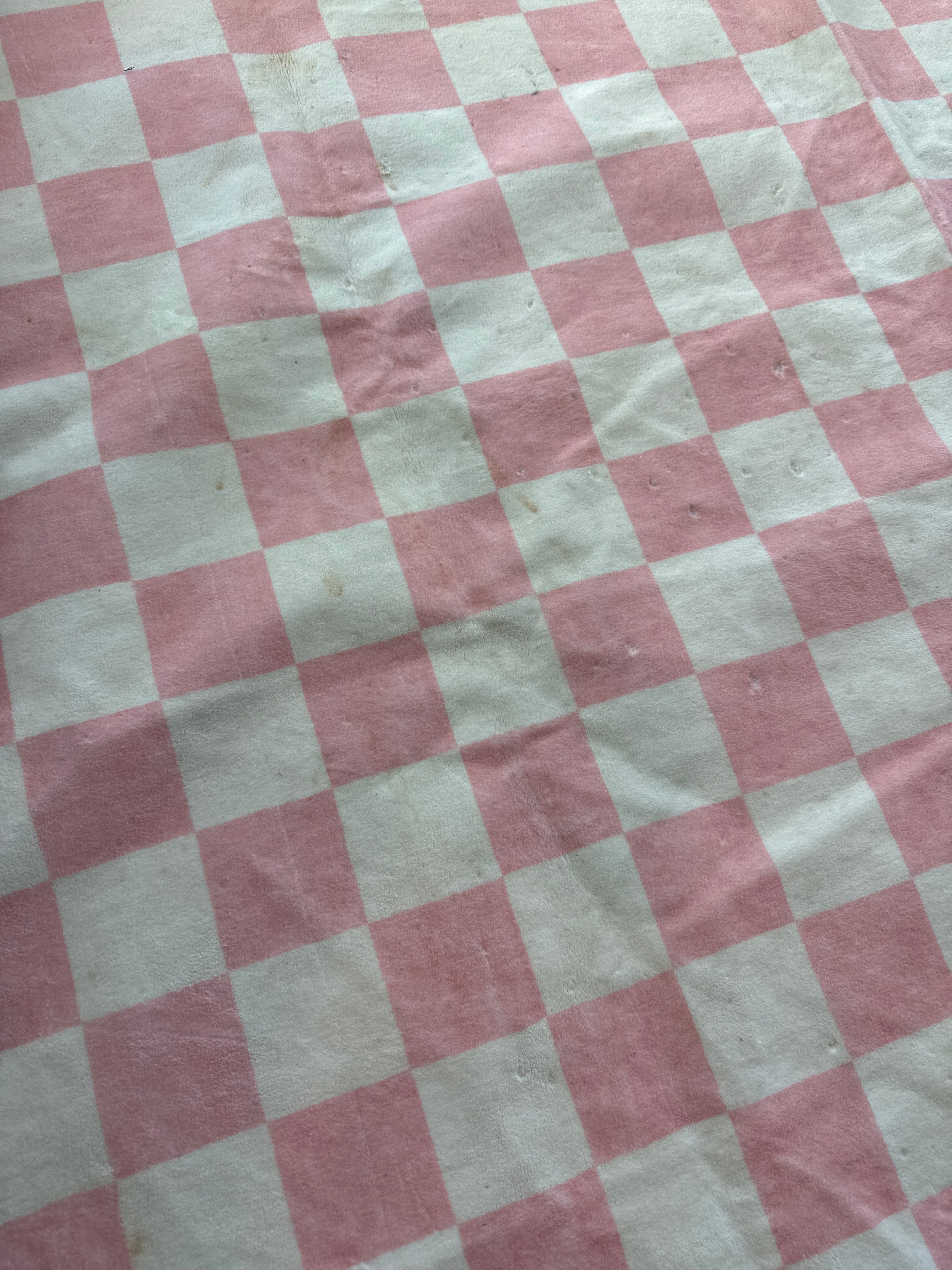 Pink Checkered Rug