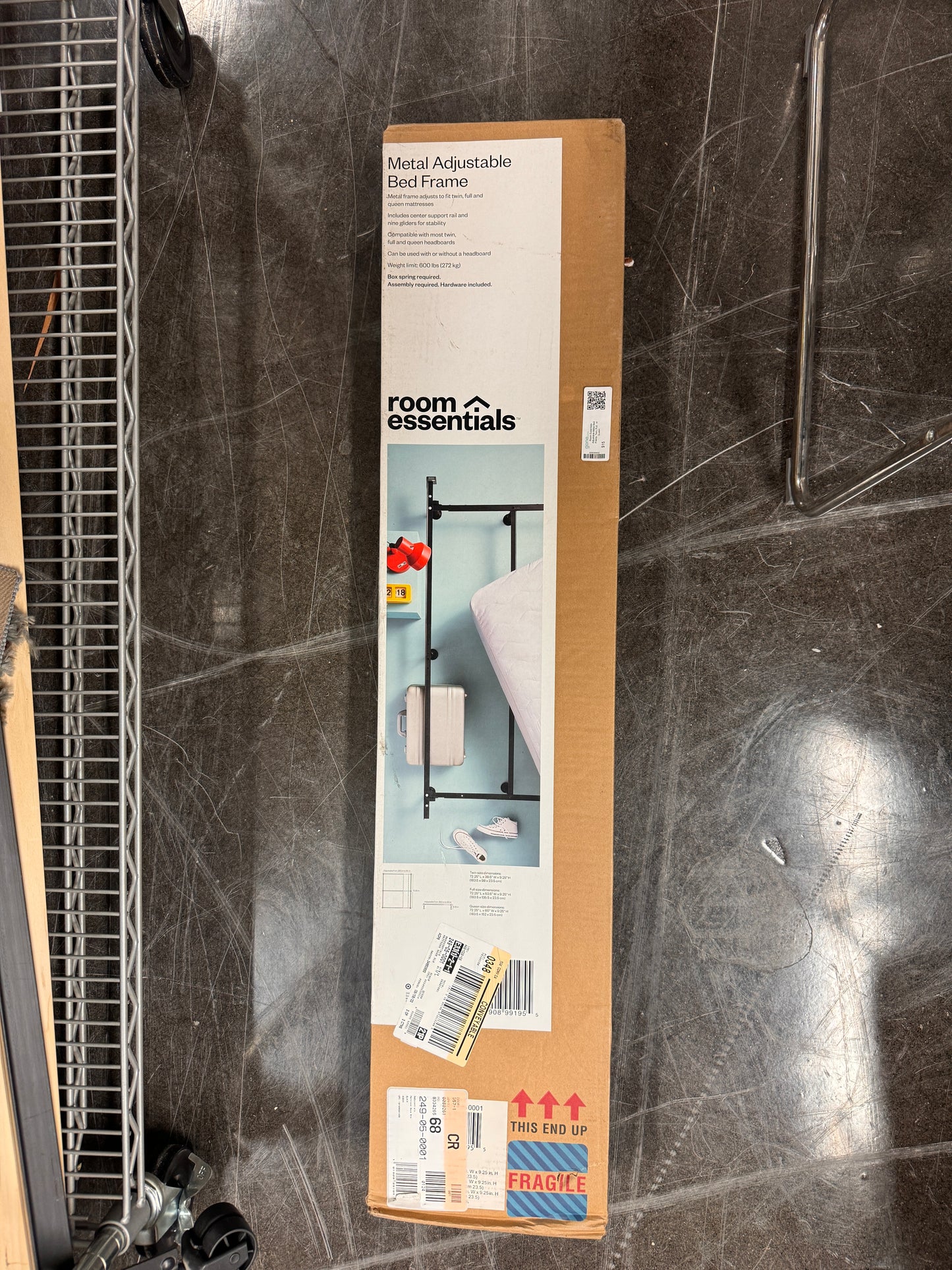 Room Essentials Adjustable Metal Bed Frame, Twin, Full,  or Queen