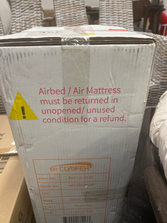 Bi-Comfer 14 in. Inflatable Mattress with Built-In Air Pump, Full Size
