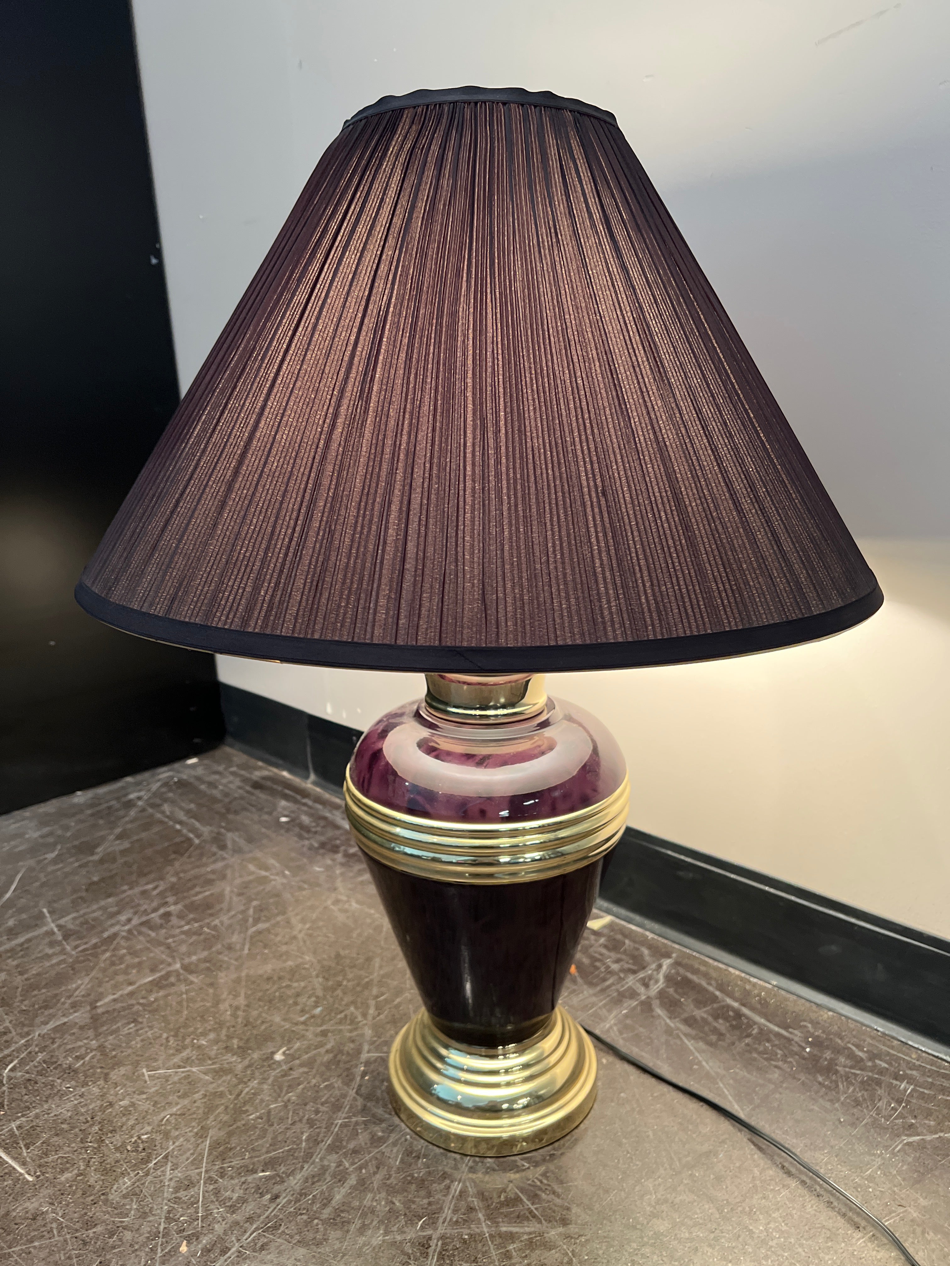 Classic Black and Gold Table Lamp with Pleated Shade