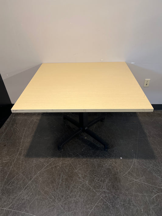 Square Laminate Office Table with Black X-Base – 42” x 42”