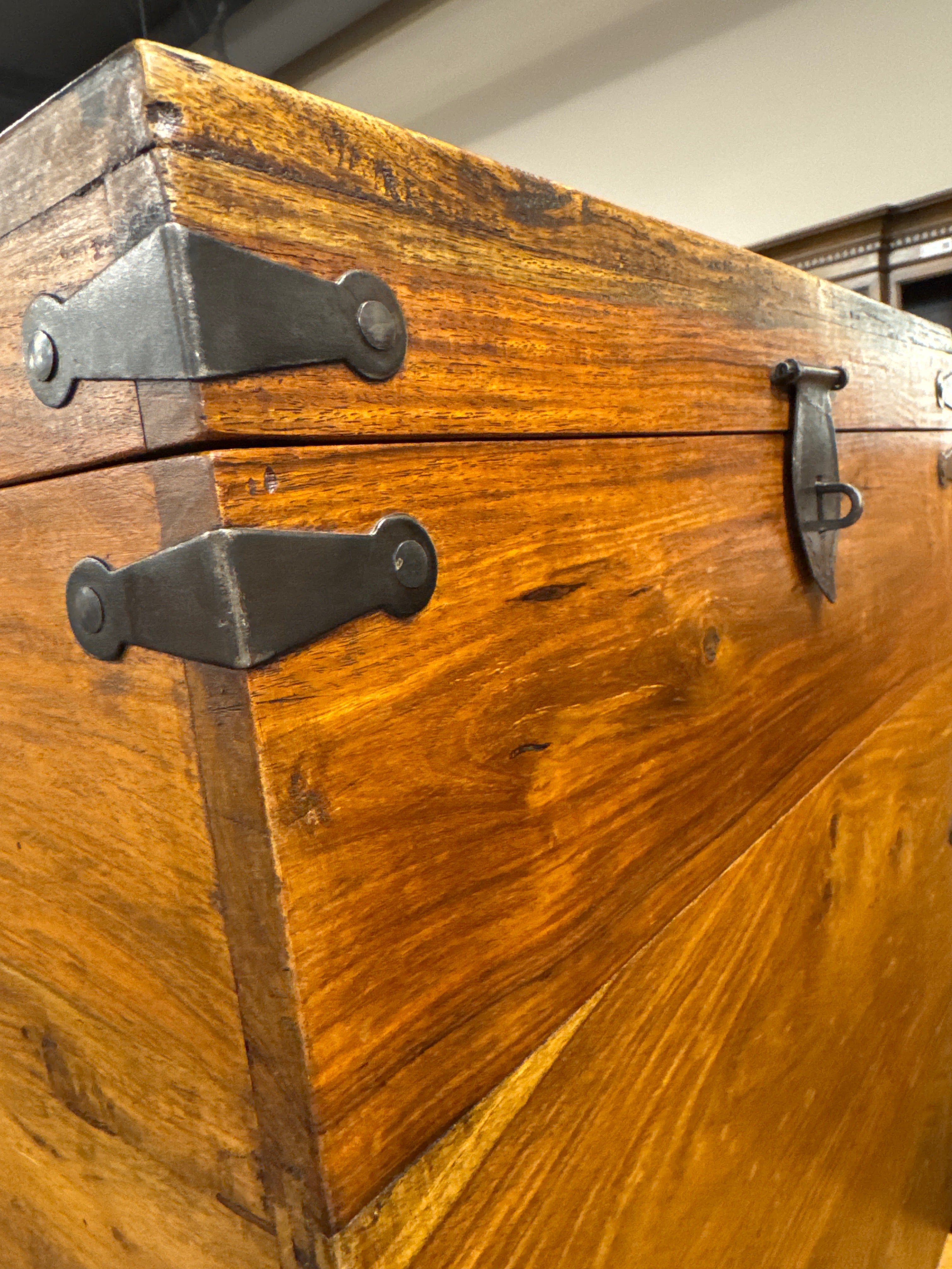 Rustic Brown Wooden Storage Chest