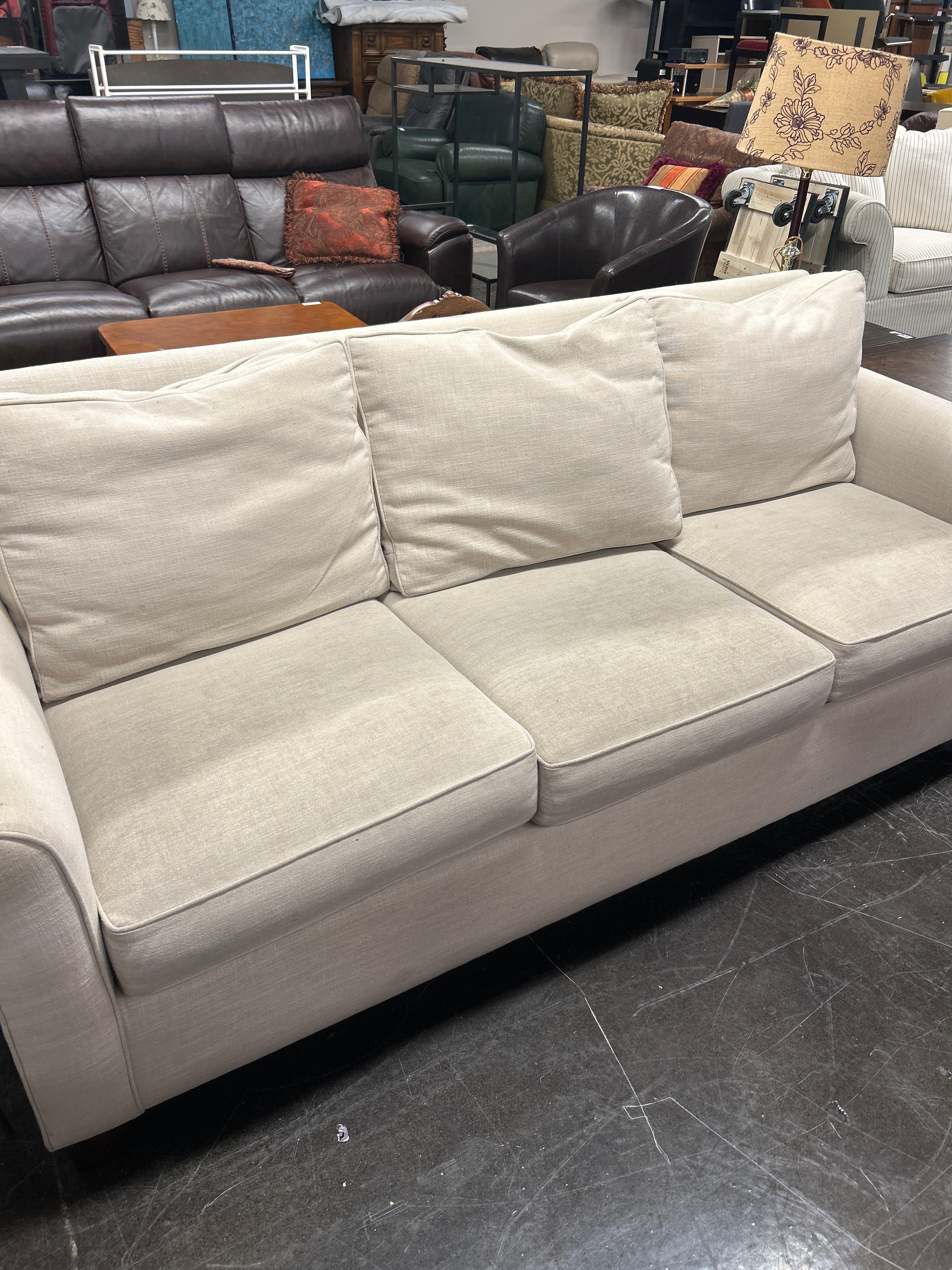 Cream Microfiber Couch