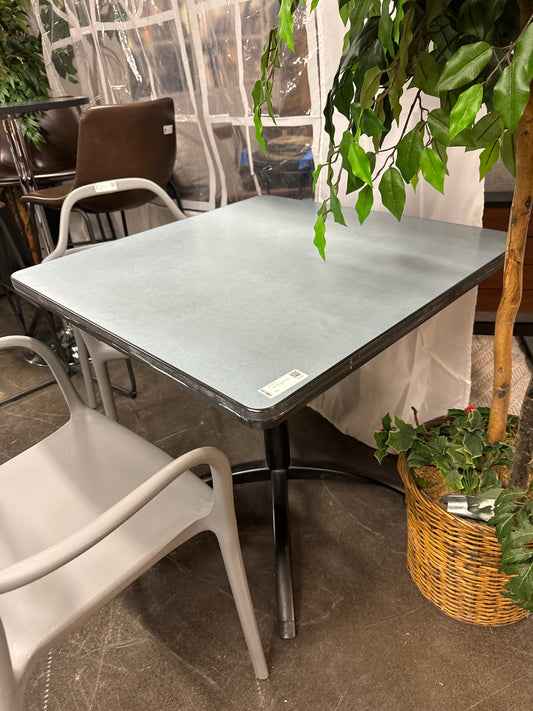 Small Square Table with Blue Top