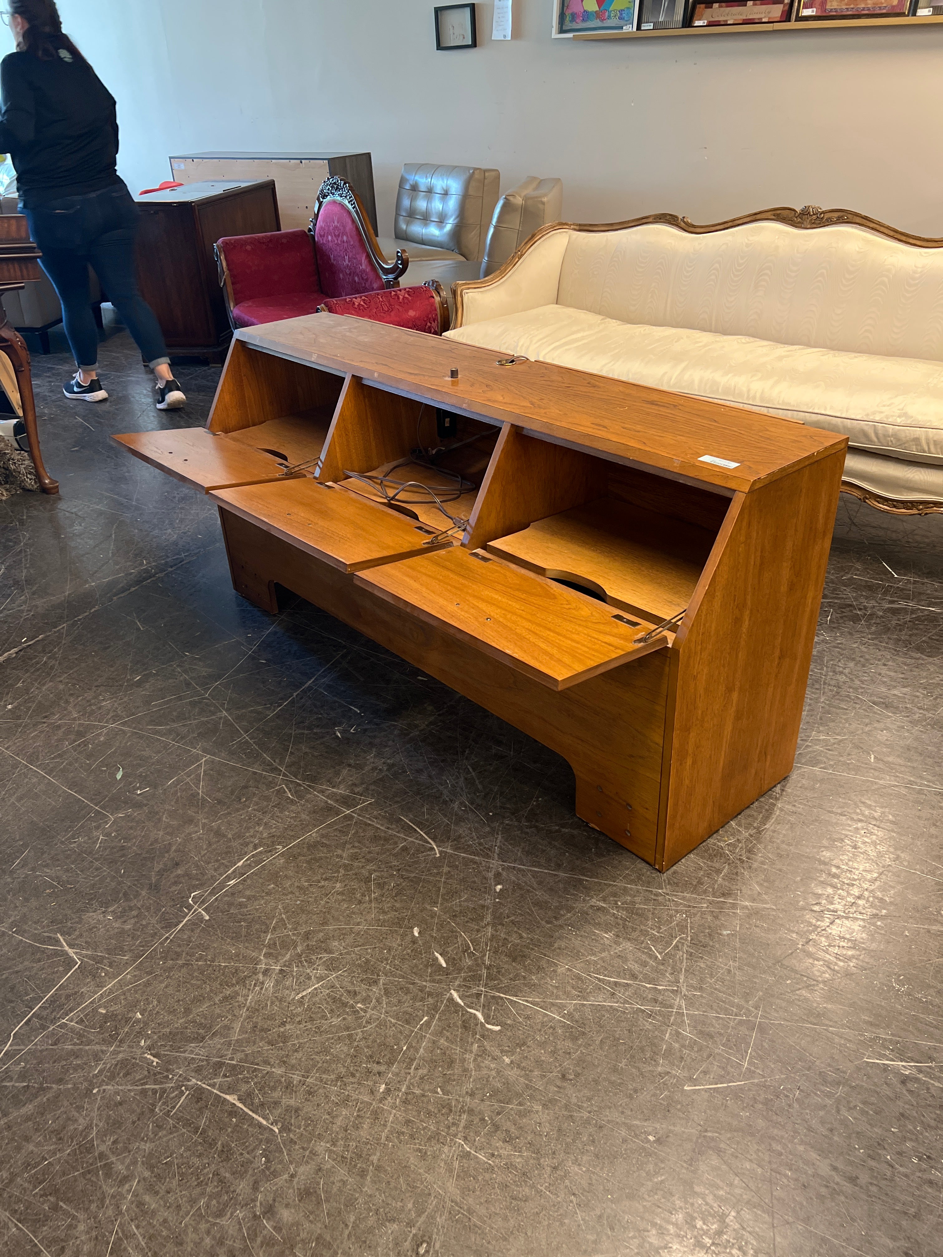 Thomasville Modern Mid Century Headboard with Armoire Set