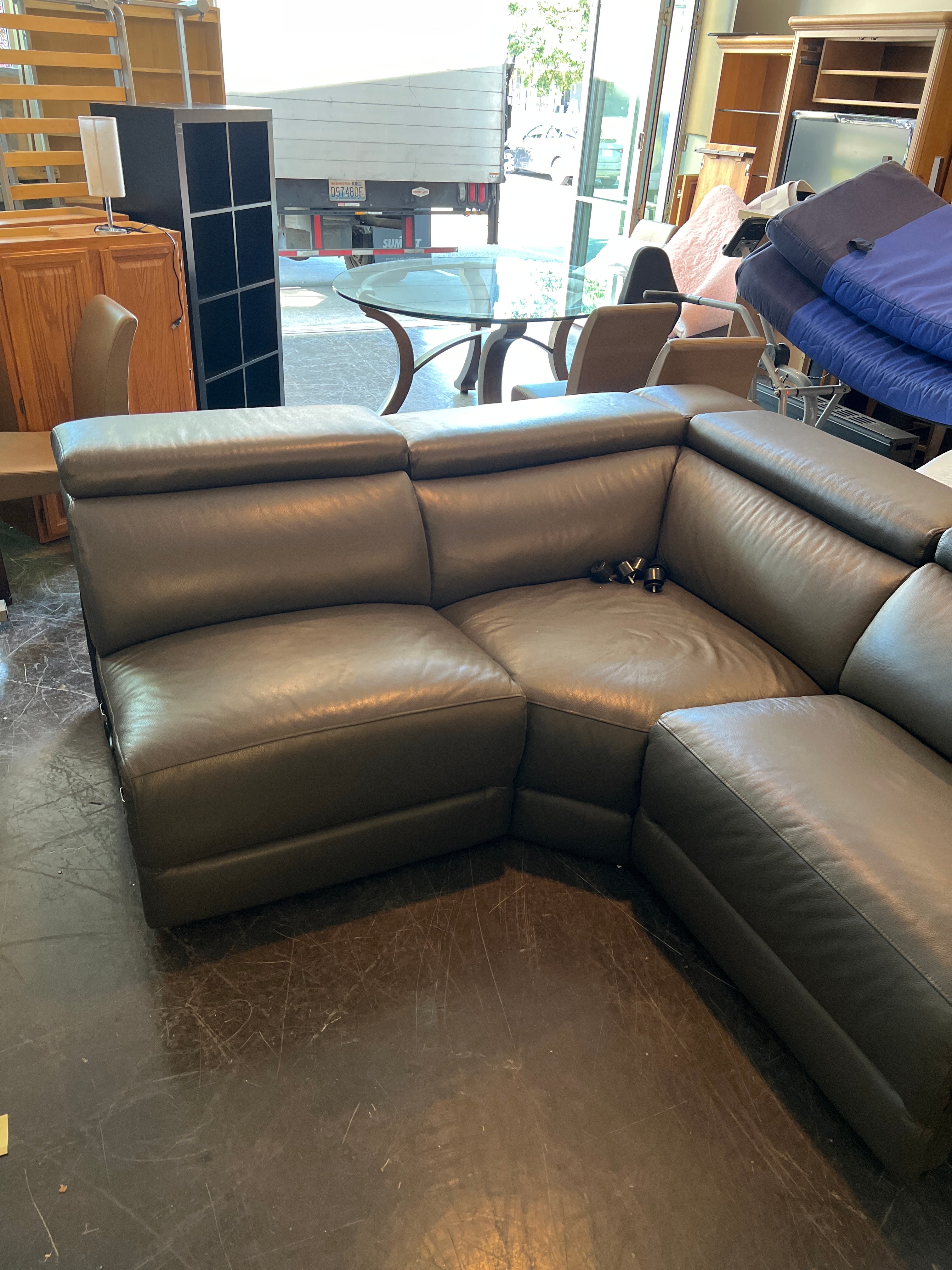 Jason Furniture Grey Leather Sectional