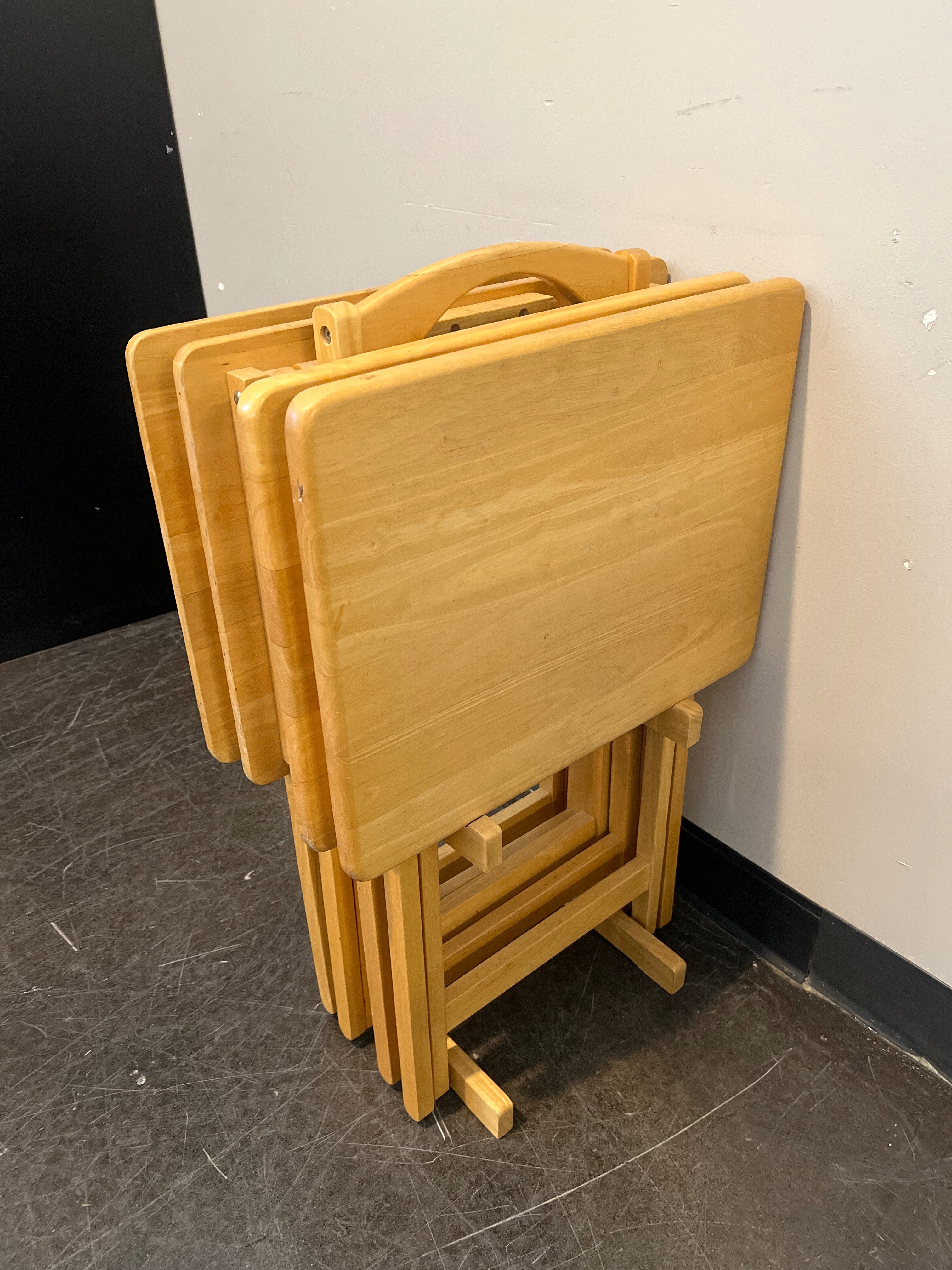 Rustic Hardwood Folding Table Set