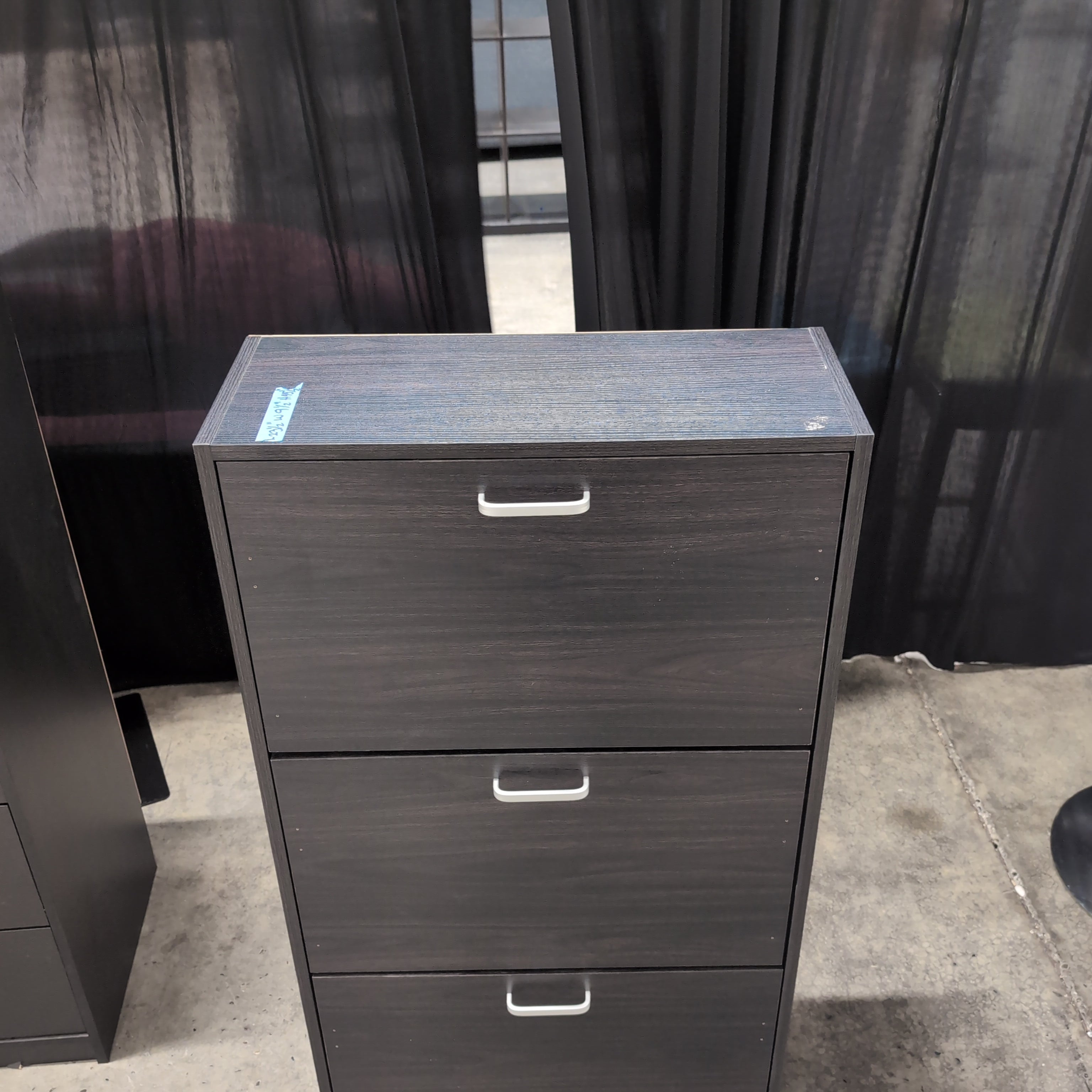 Dark Three Drawer Shoe Rack
