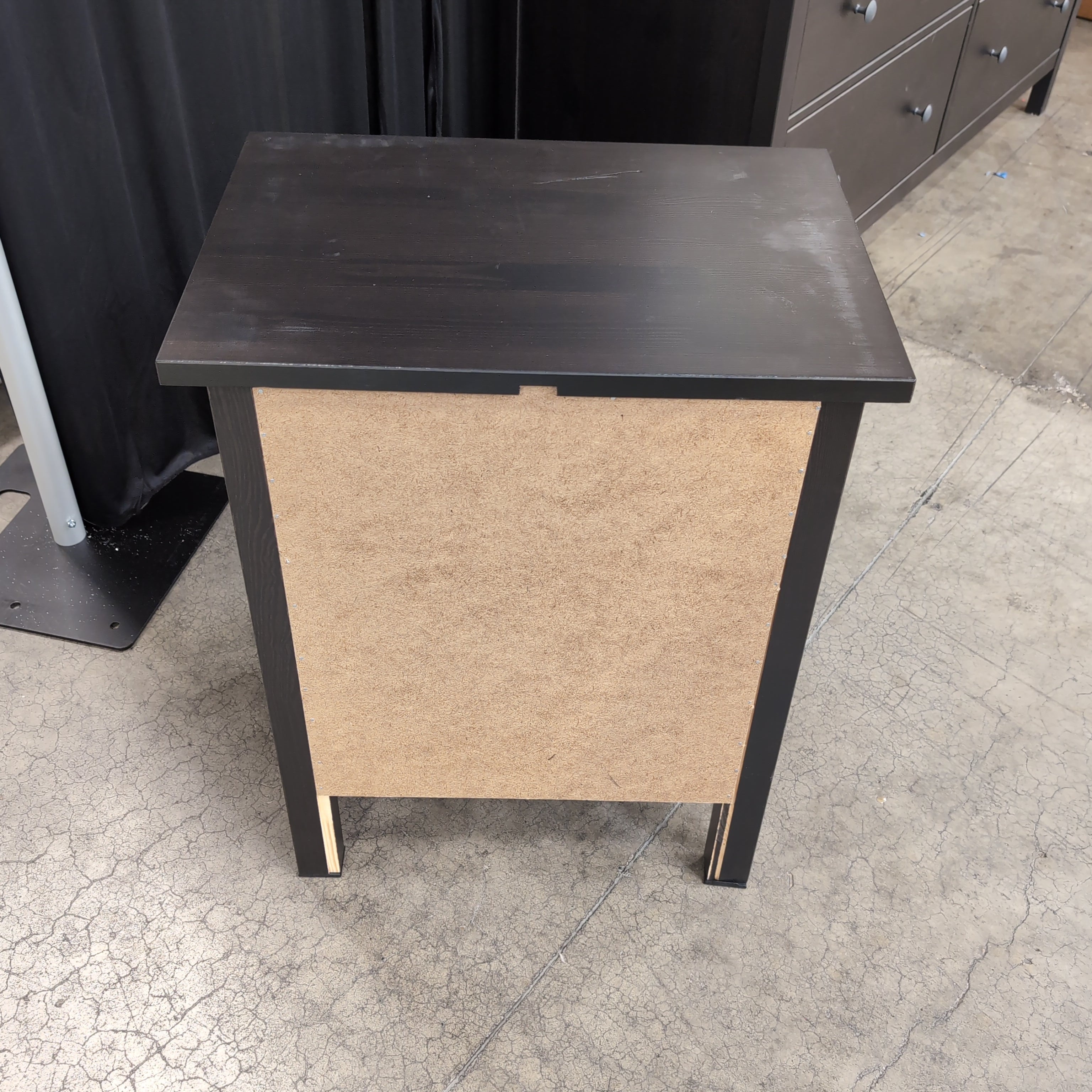 Espresso Wood Nightstand with Two Drawers