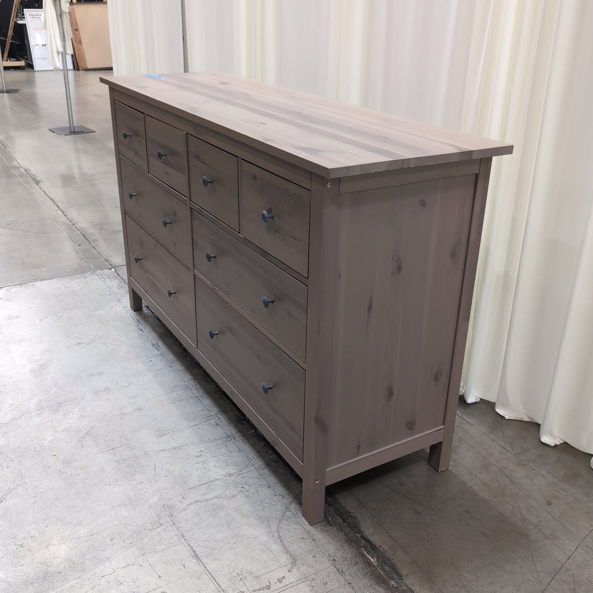 Greyish-Brown Wood Dresser with Light Top