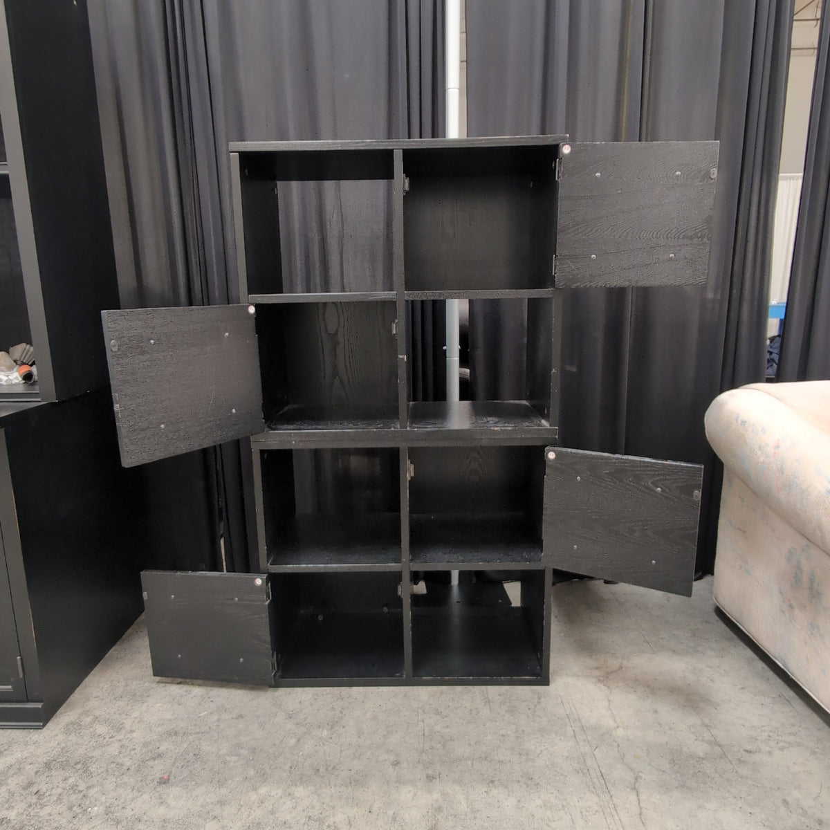 Black Finished Wood Composite Storage Cabinet with Drawers