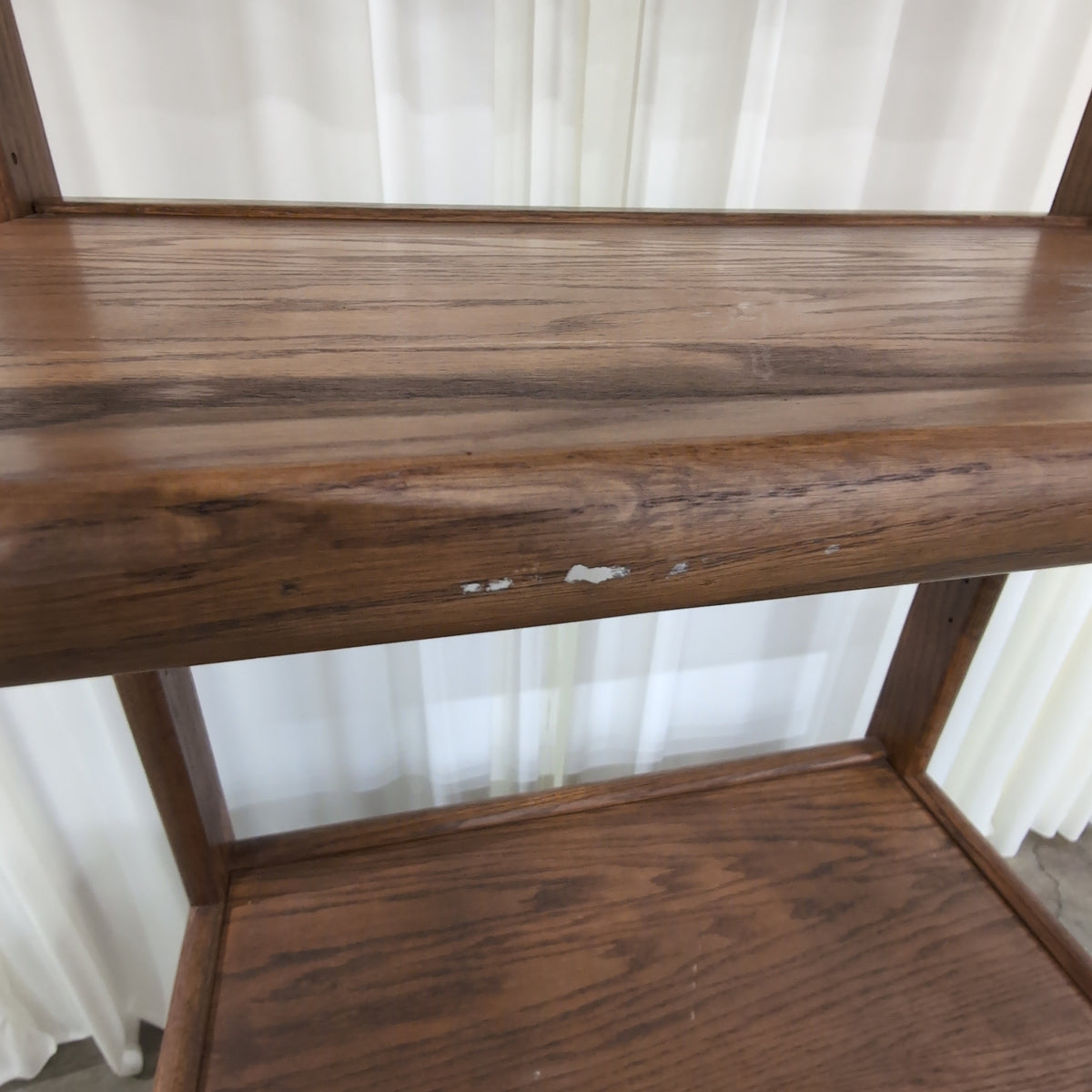 Medium Brown Ladder Style Bookcase in Wood