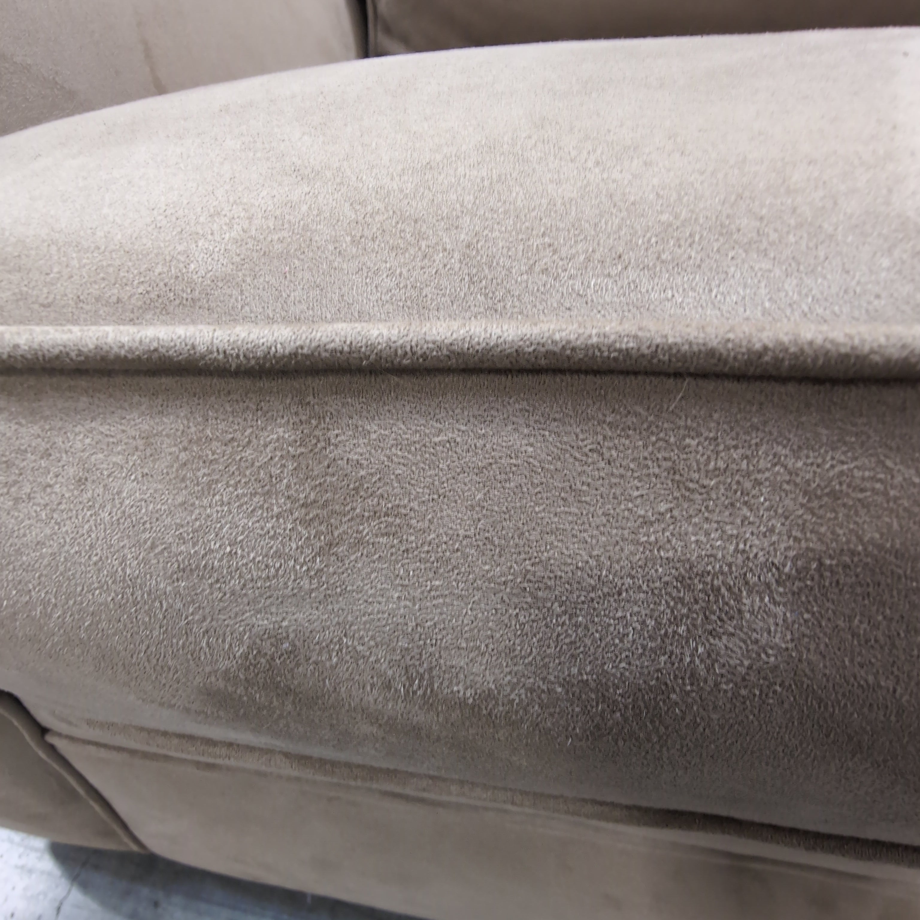 Neutral Tan L-Shaped Sectional Couch in Microfiber