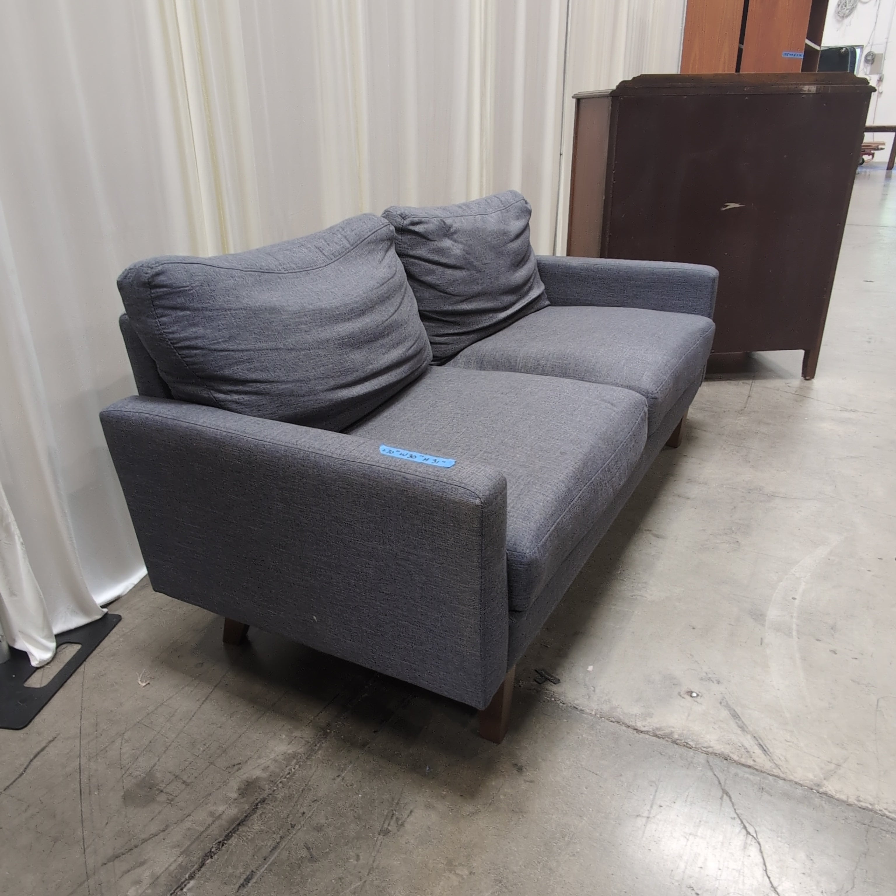 Gray Fabric L-Shaped Sectional Couch with Removable Cushions