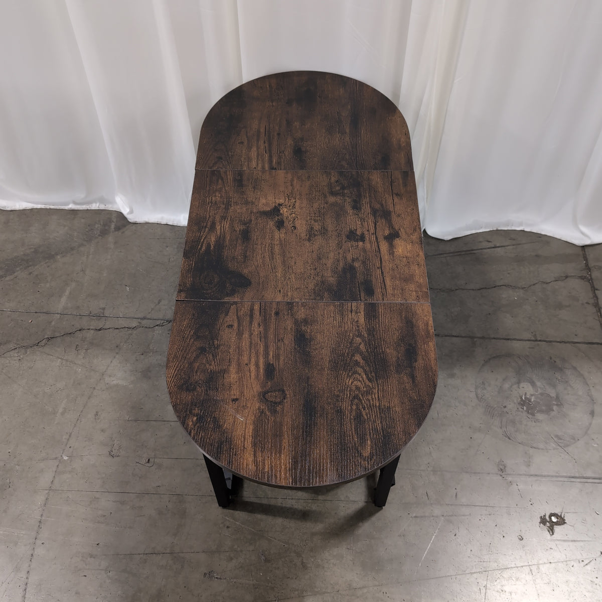 Dark Brown Oval Coffee Table with Two Tiers