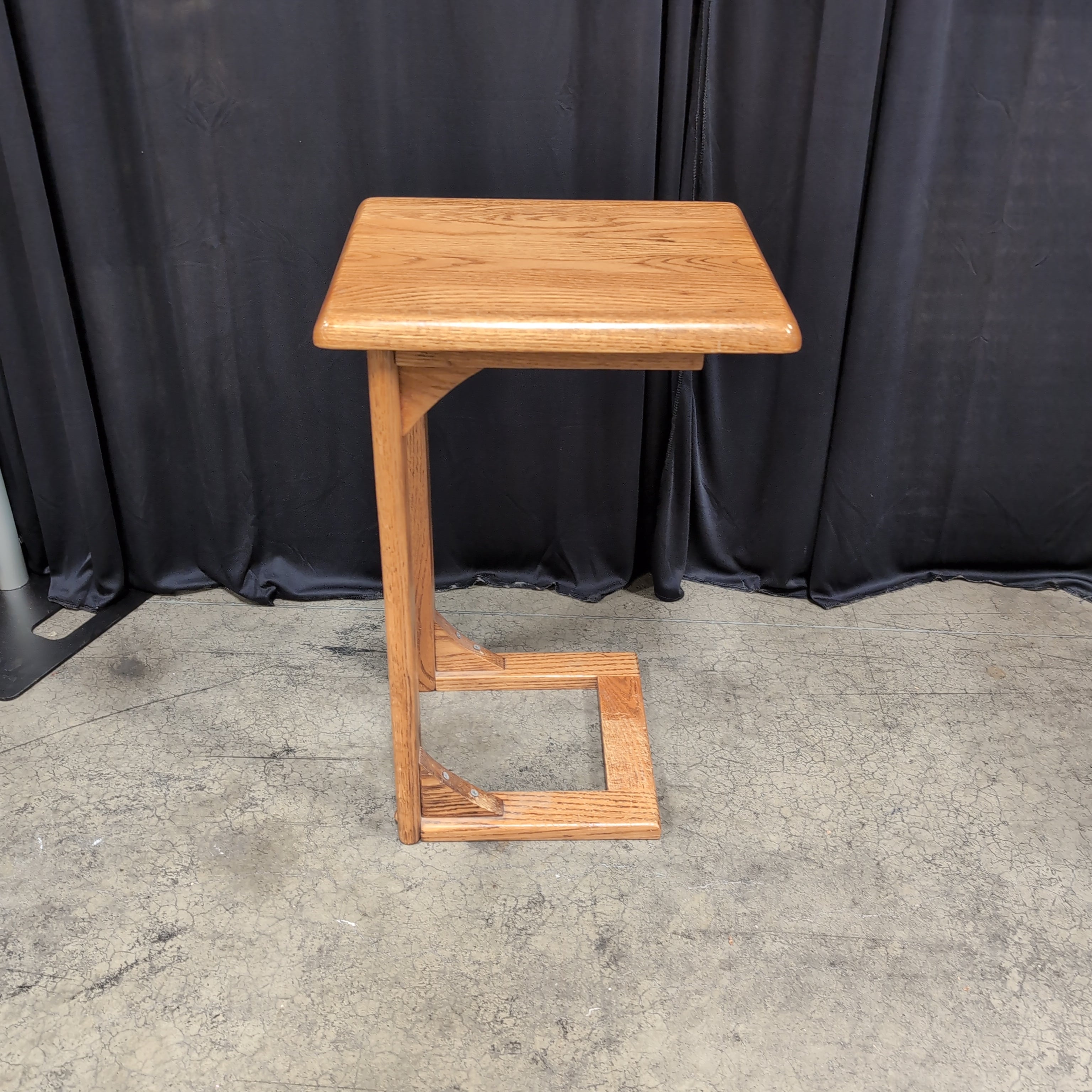 Light Brown Wood C-Table in Natural Finish