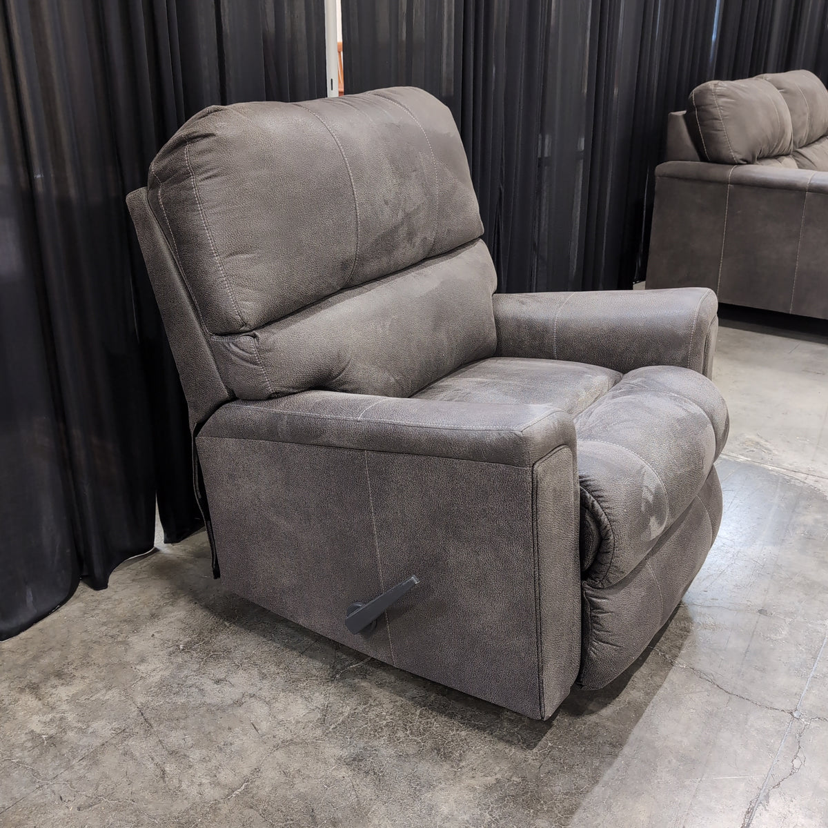 Plush Gray Microfiber Recliner