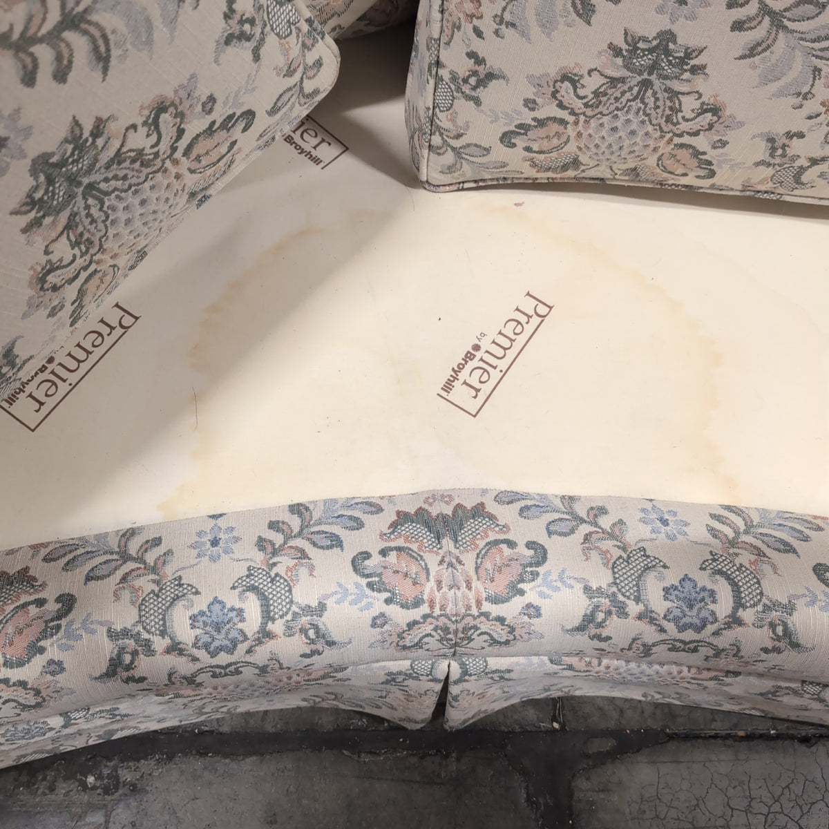 Traditional Floral Fabric Loveseat with Skirted Base