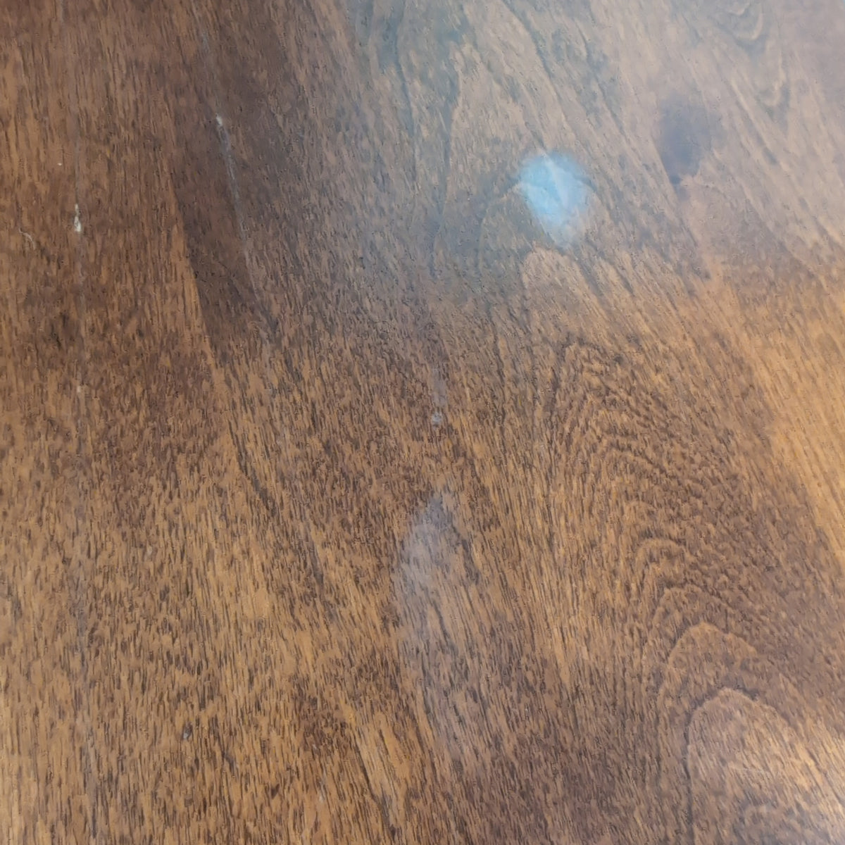 Cherry Tone Oval Wood Dining Table with Center Leaf