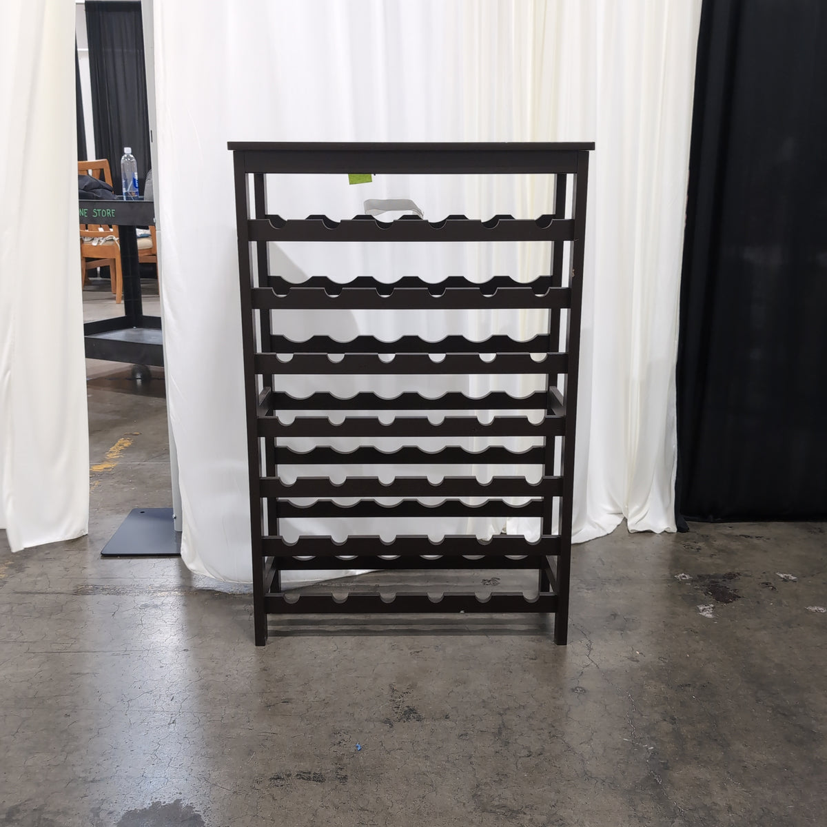 Dark Brown Wood Multi-Tier Wine Rack