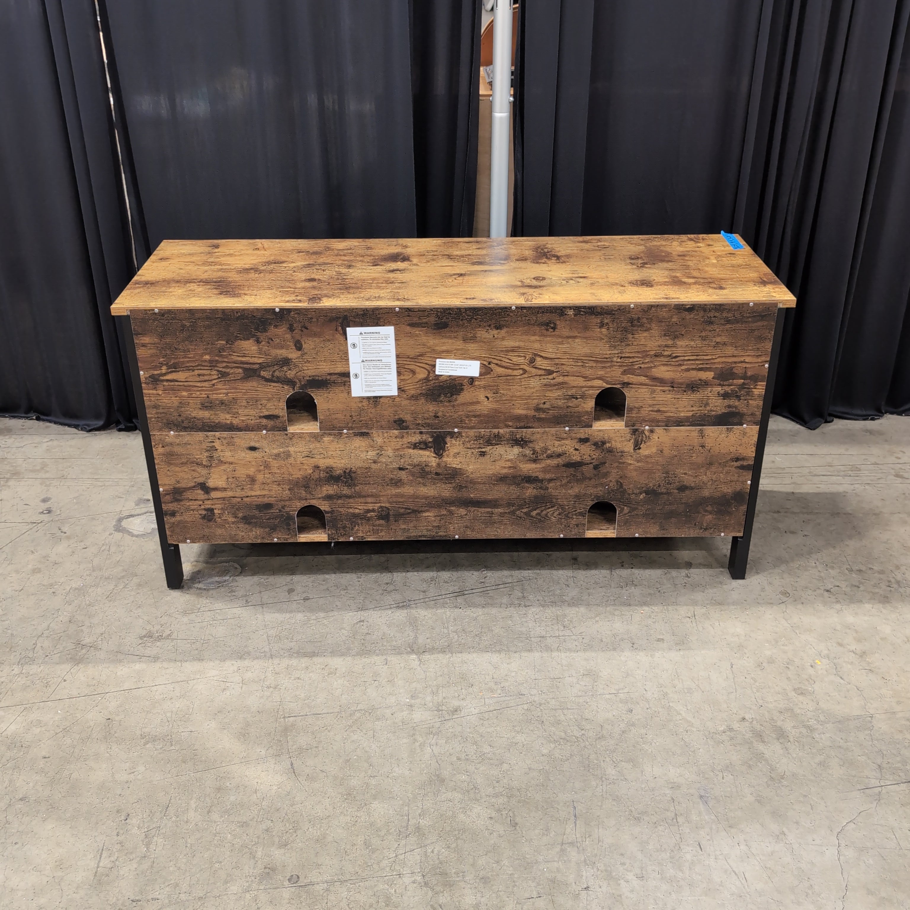 Rustic Brown Wood TV Stand with X-Brace Sides