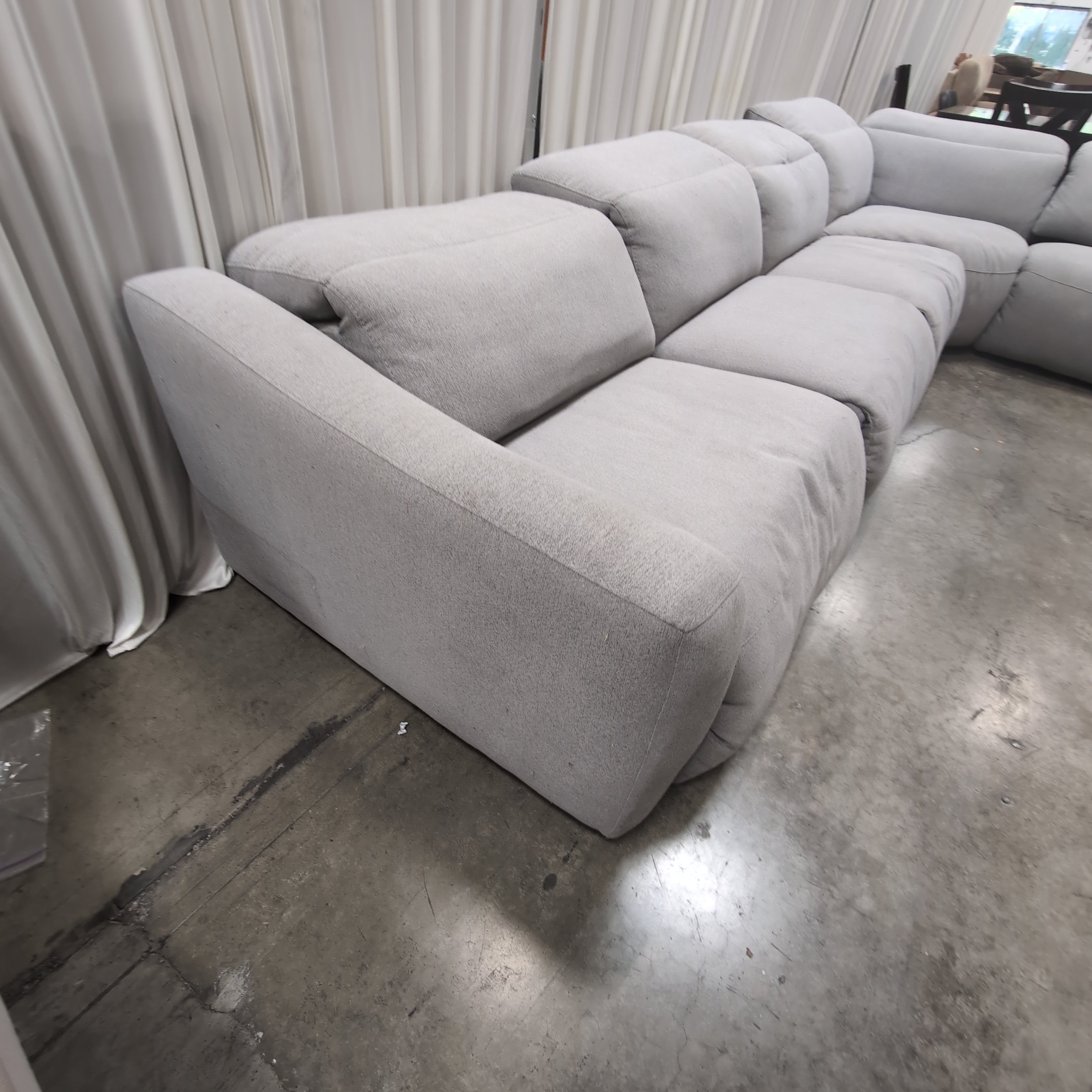 Light Gray Modular Fabric Sectional Couch