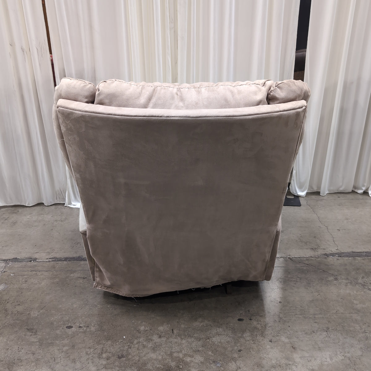 Plush Tan Fabric Recliner