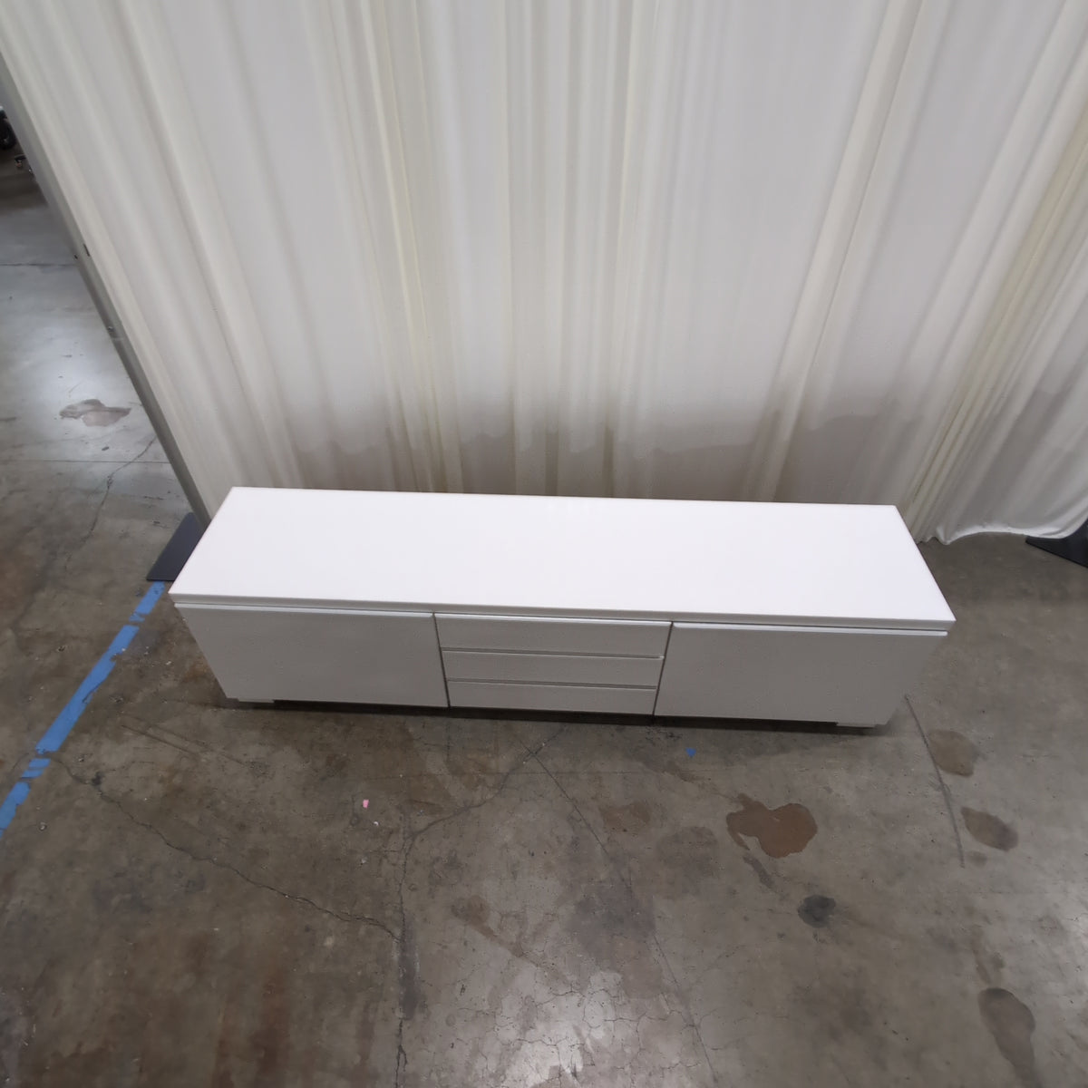 Sleek White Three-Drawer Buffet