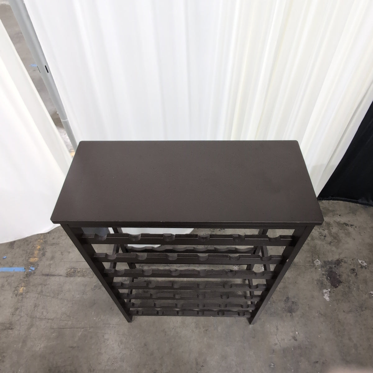 Dark Brown Wood Multi-Tier Wine Rack
