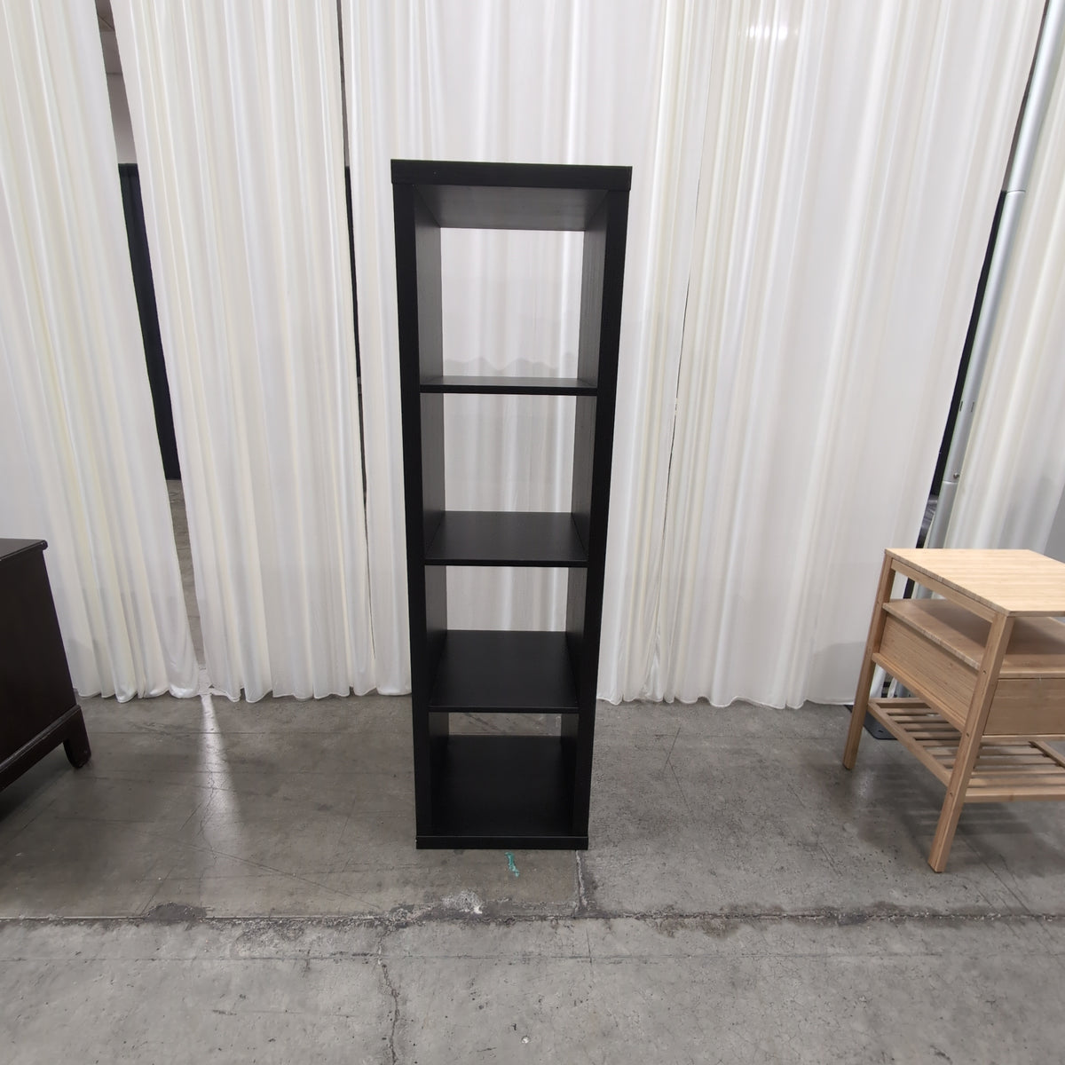 Black Four-Shelf Cube Bookcase