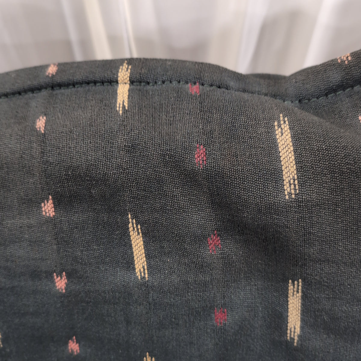 Dark Green Patterned Fabric Couch