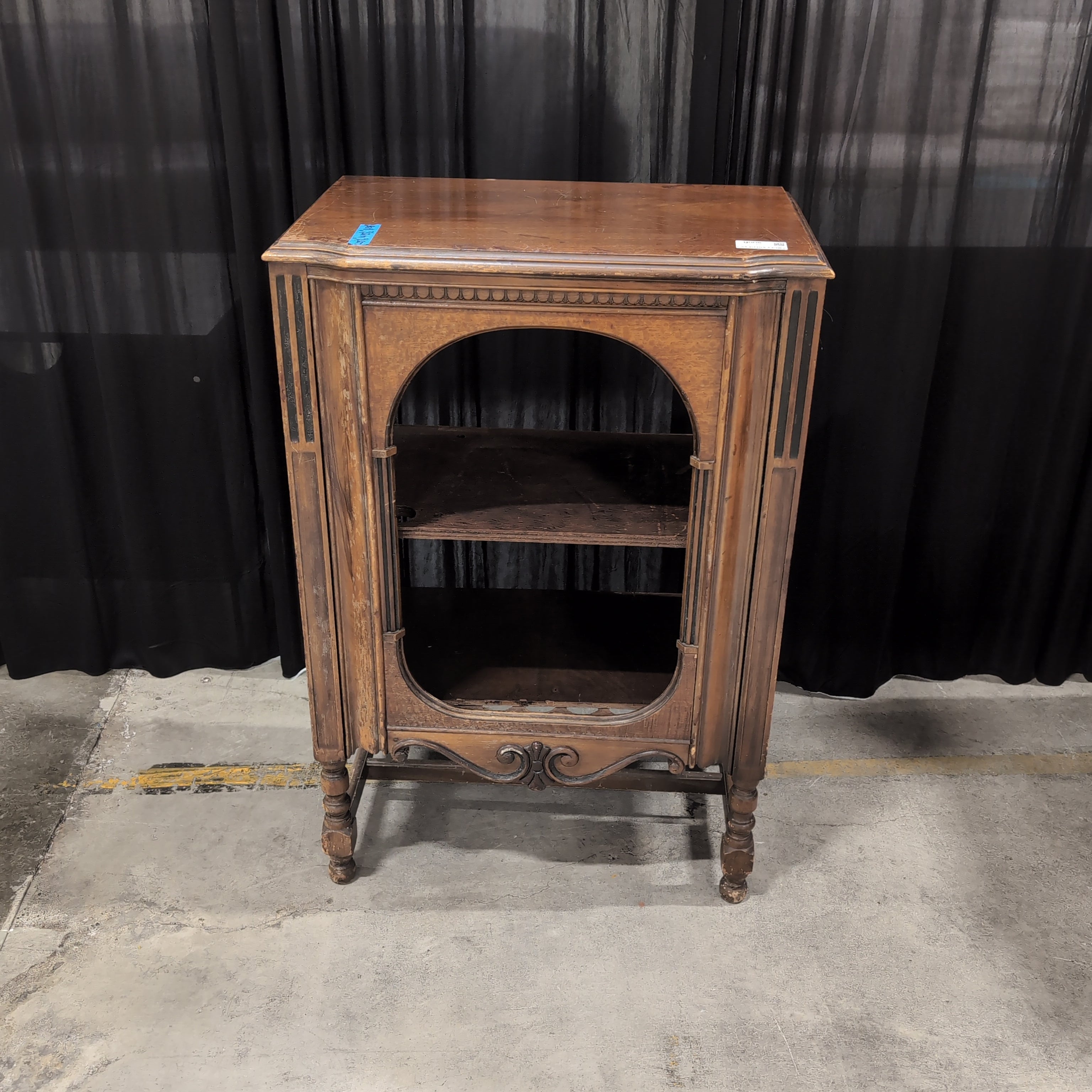 Vintage Brown Wood Radio Cabinet