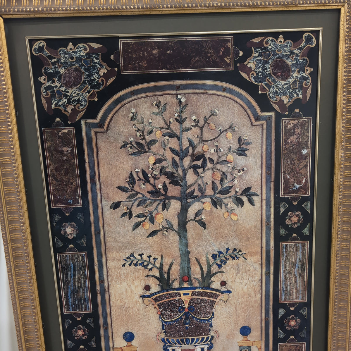 Ornate Gold-Toned Framed Botanical Tree Picture