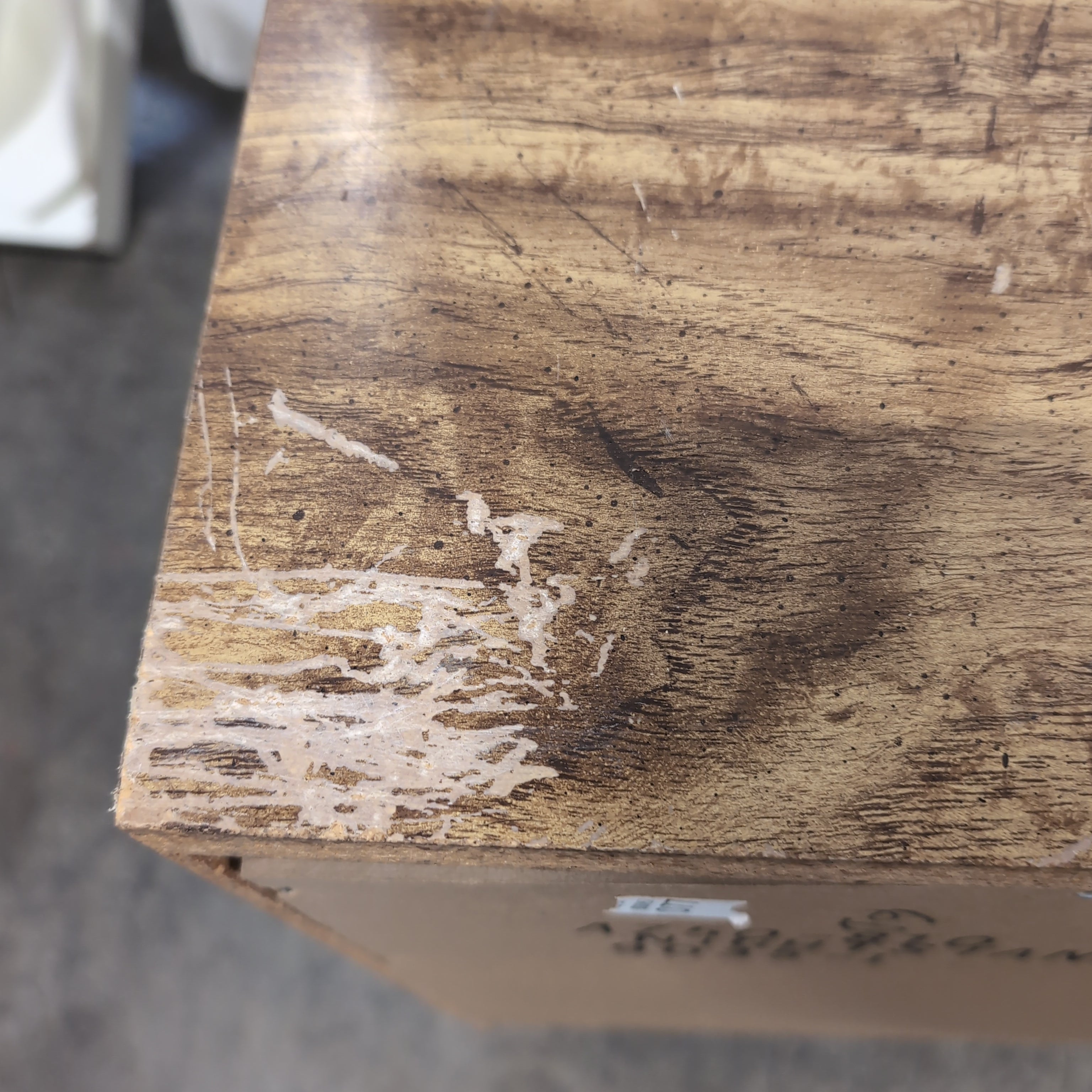 Brown Sculpted Wood Nightstand